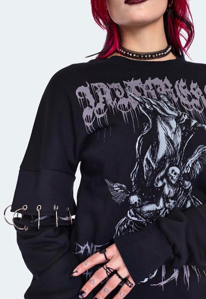 Jawbreaker - Oversized Printed Black - Sweater | Women-Image