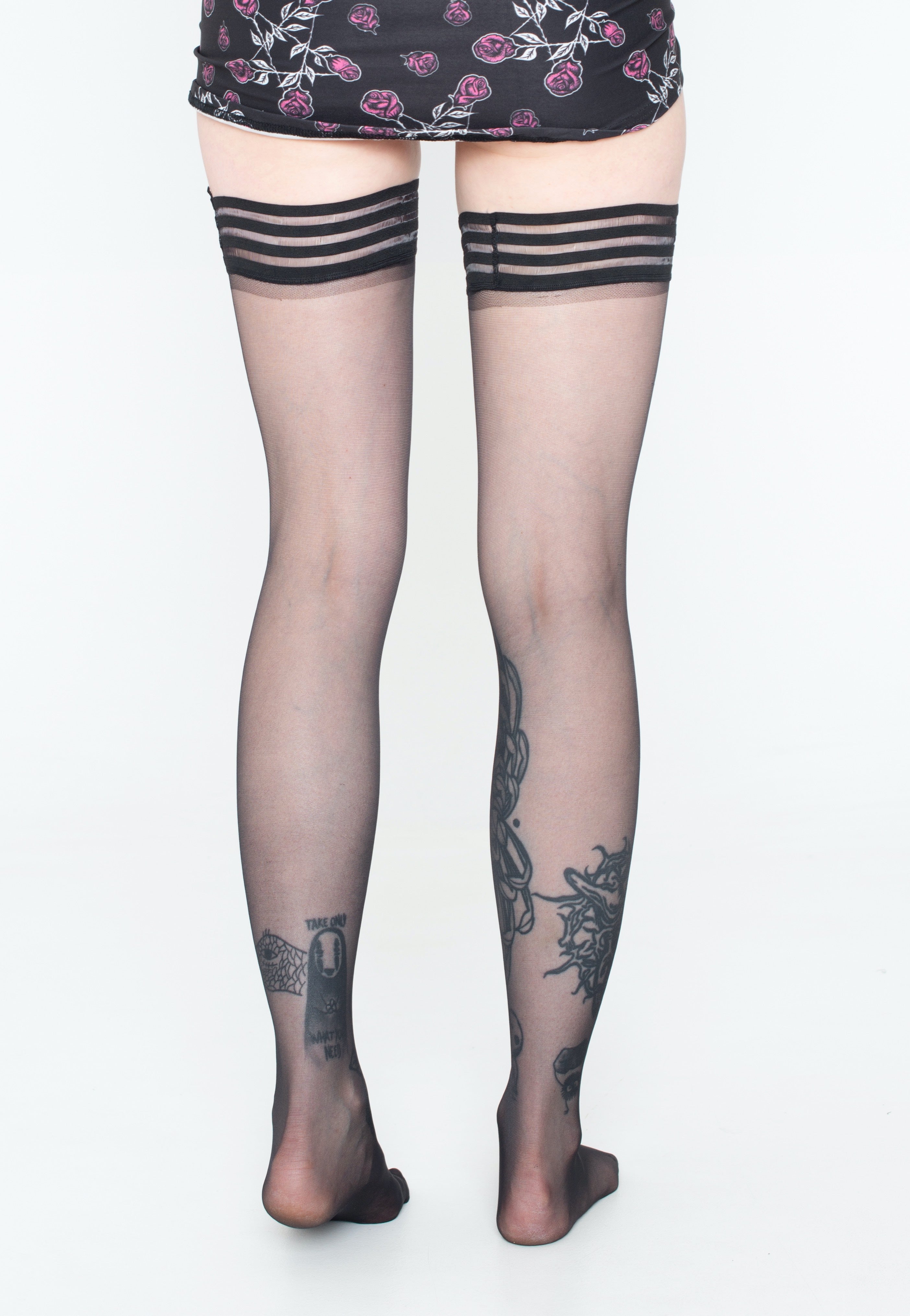 Pamela Mann - Entice 3 Hoop Hold Ups Black - Socks | Neutral-Image