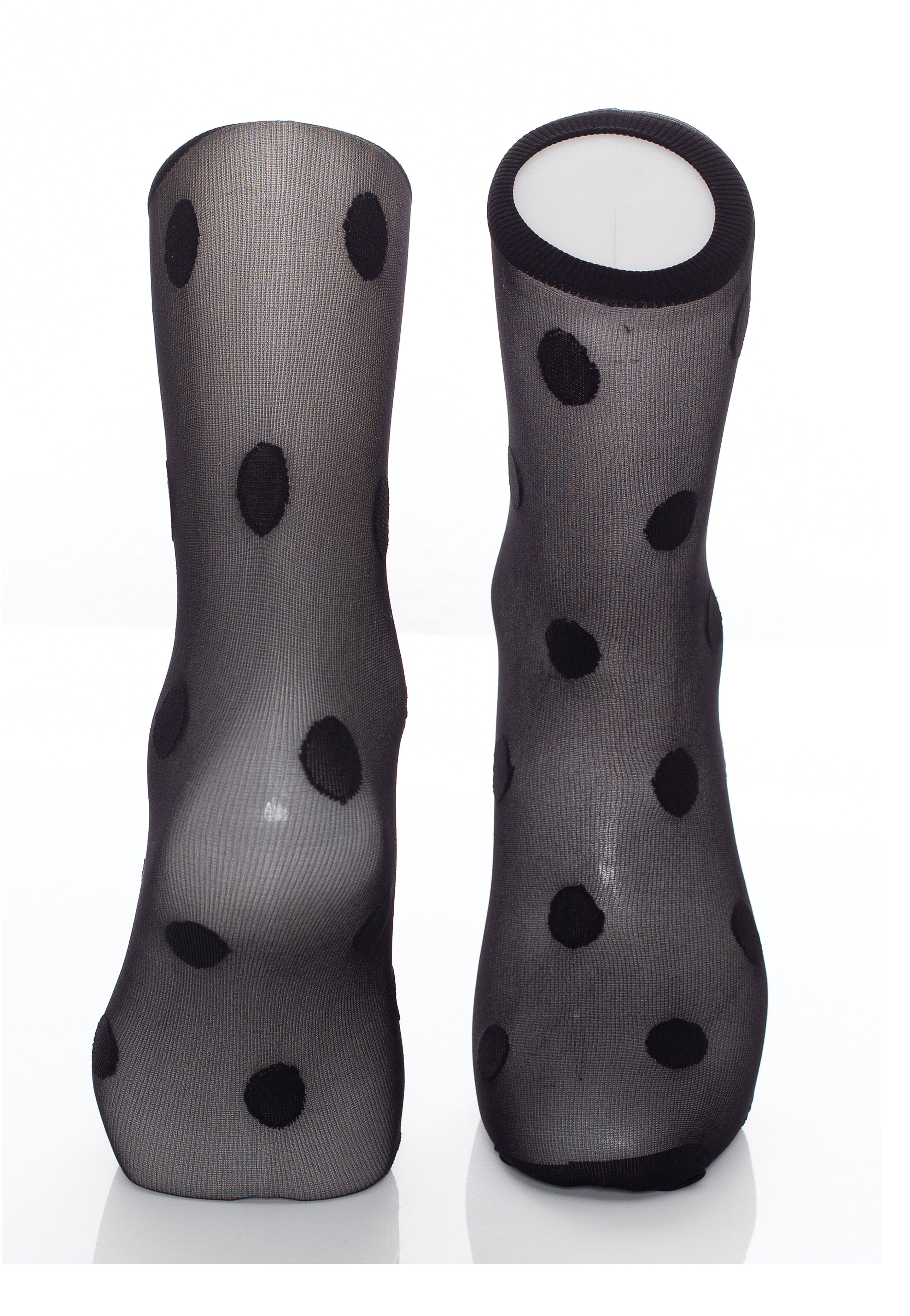 Pamela Mann - Mesh Polka Dot Pile Black - Socks | Neutral-Image