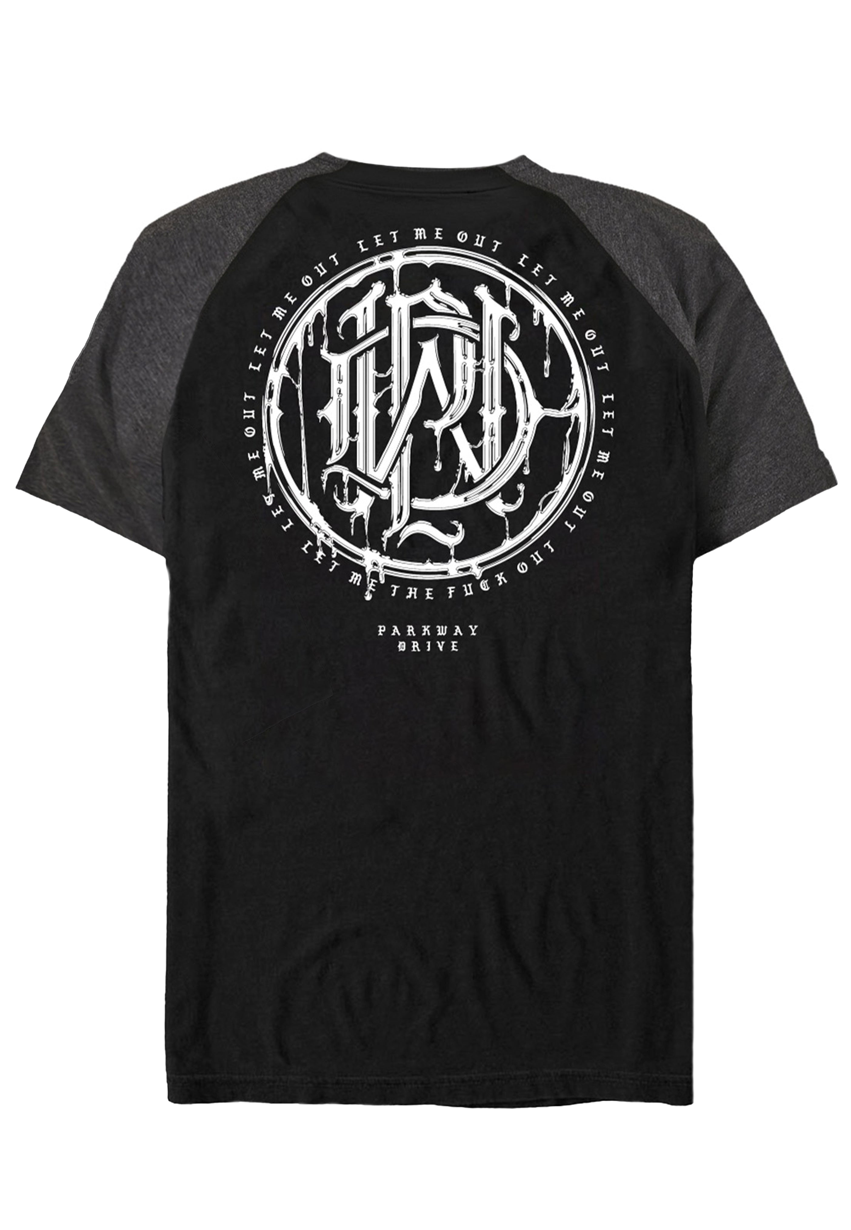 Parkway Drive - Glitch Logo Charcoal/Black Raglan - T-Shirt | Neutral-Image