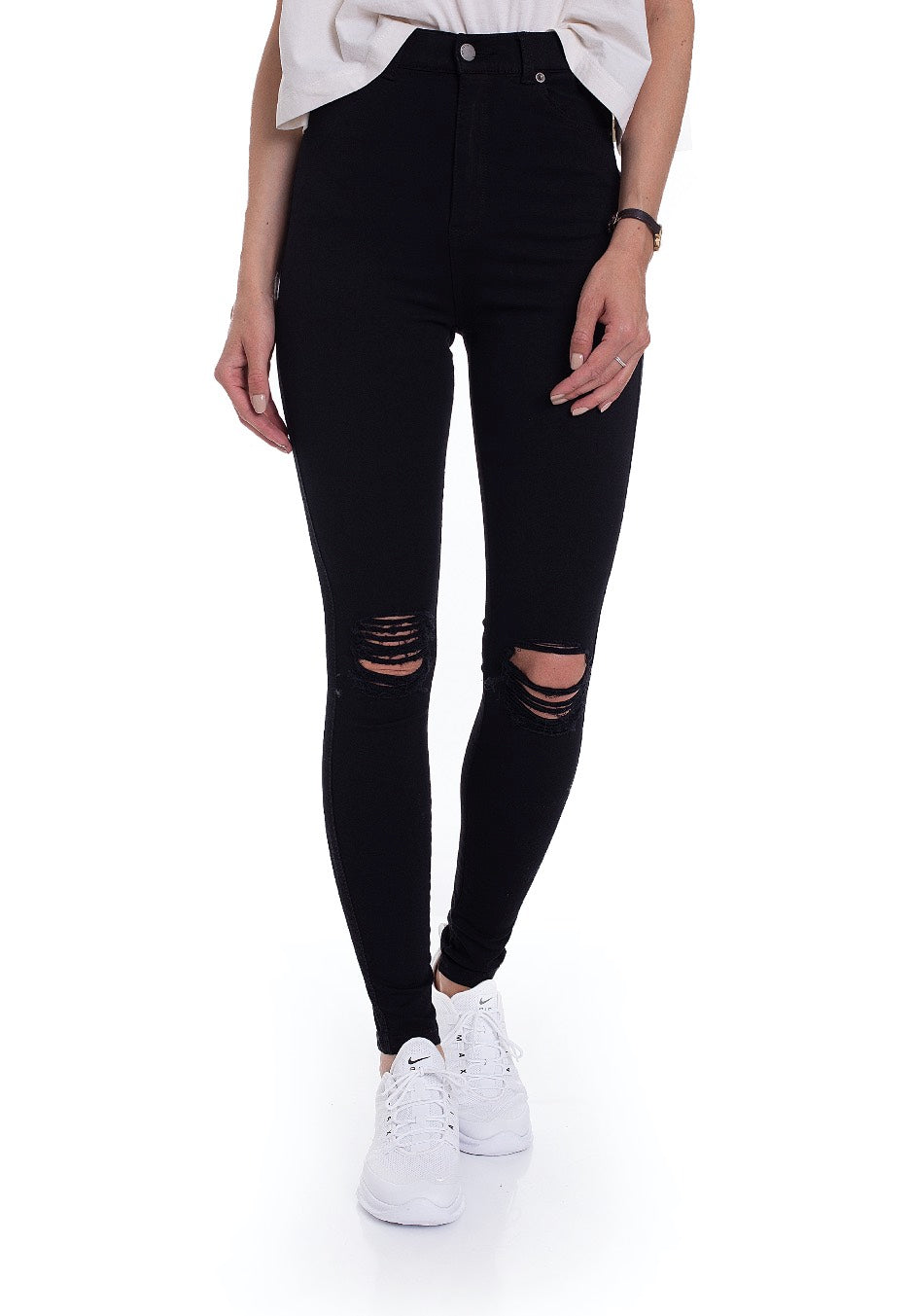 Dr. Denim - Moxy Black Ripped Knees - Jeans | Women-Image