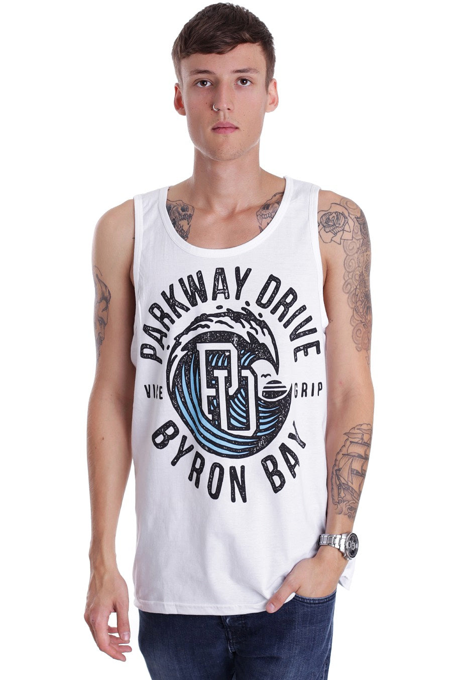 Parkway Drive - Vice Wave White - Tank | Men-Image