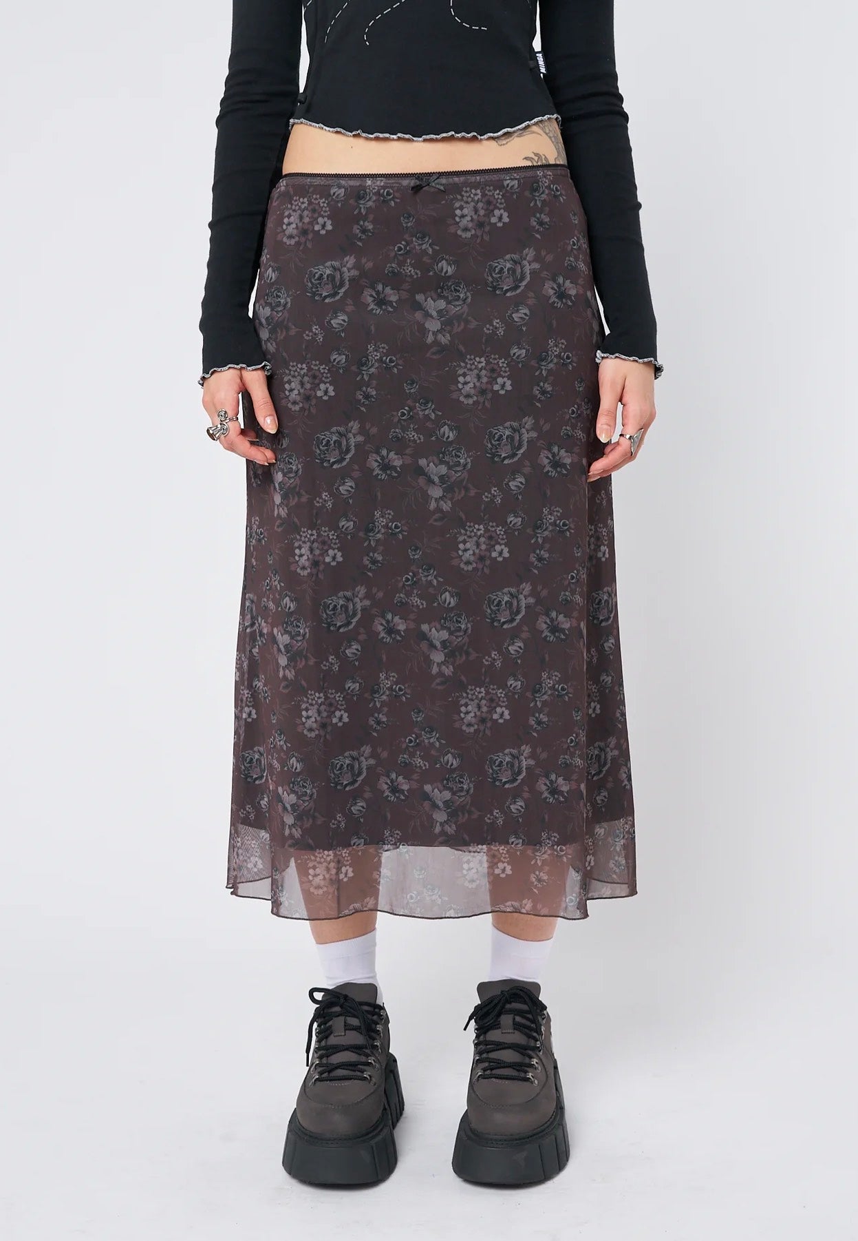 Minga London - Pearl Floral Print Midi - Skirt | Women-Image