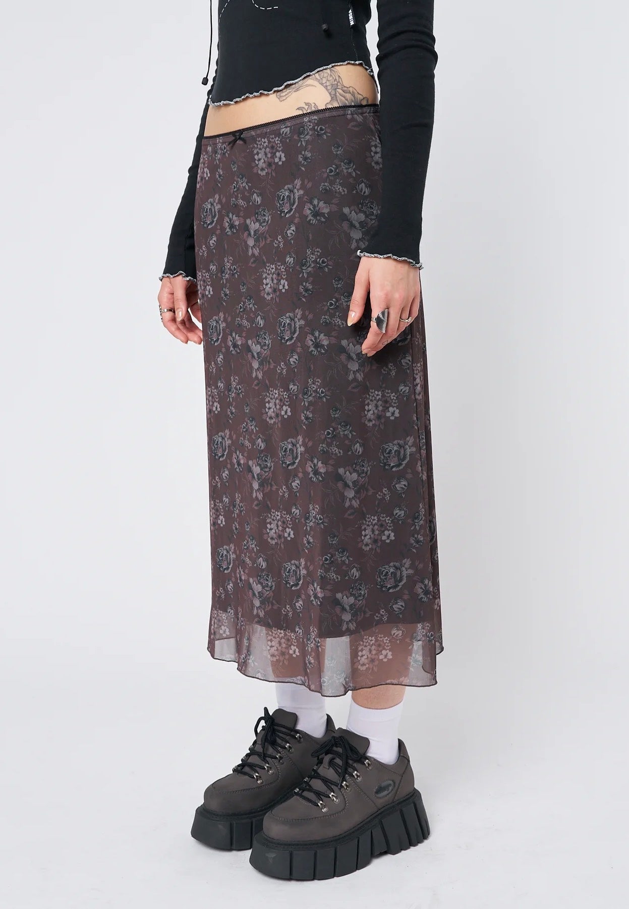 Minga London - Pearl Floral Print Midi - Skirt | Women-Image