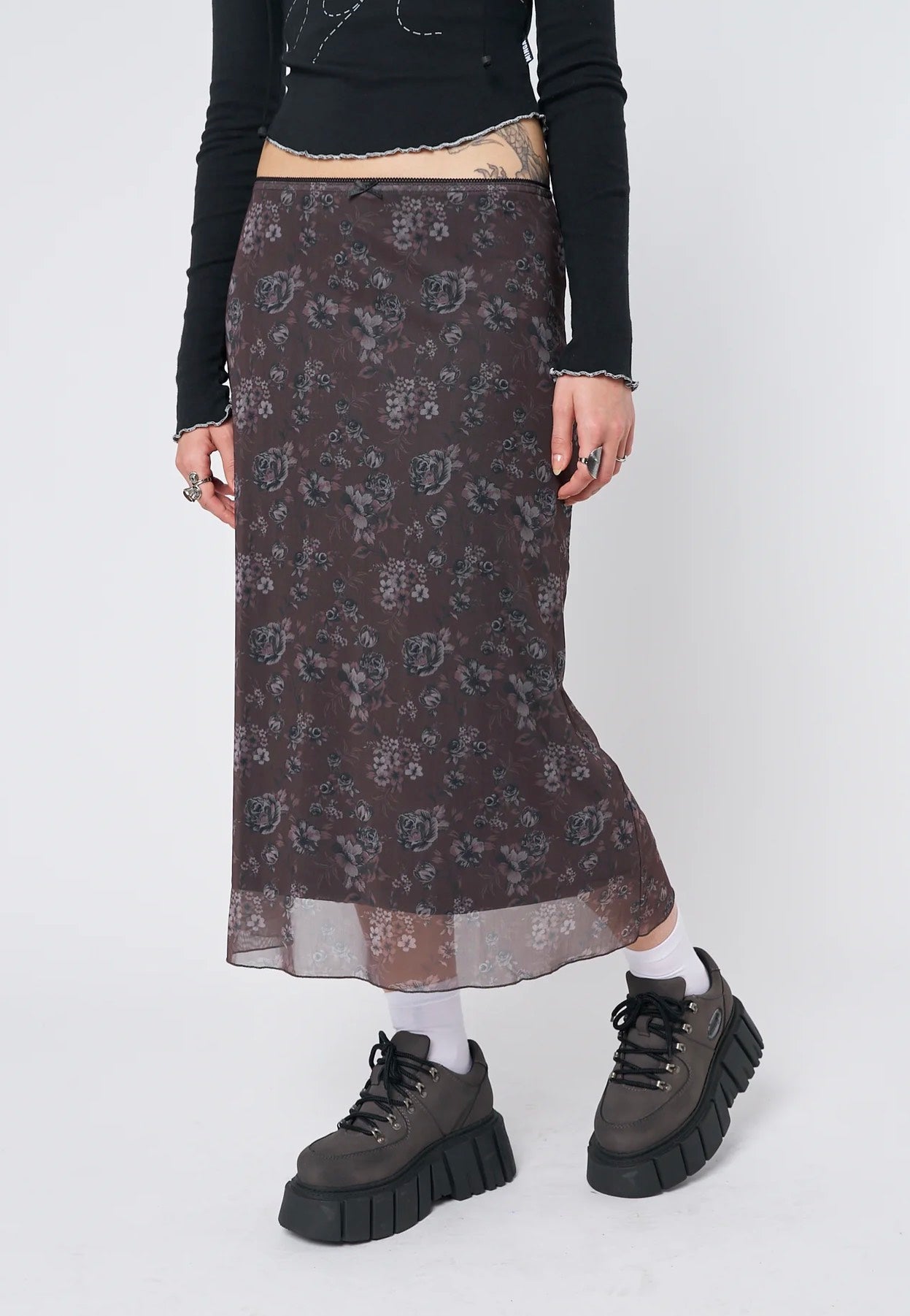 Minga London - Pearl Floral Print Midi - Skirt | Women-Image