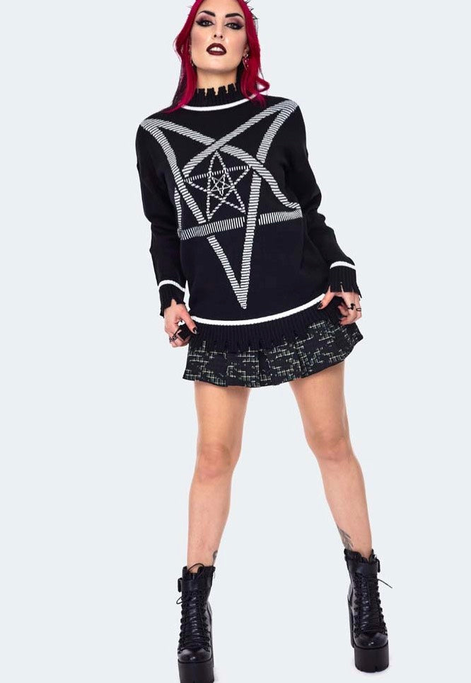 Jawbreaker - Pentagram Star Oversized Black - Pullover | Women-Image