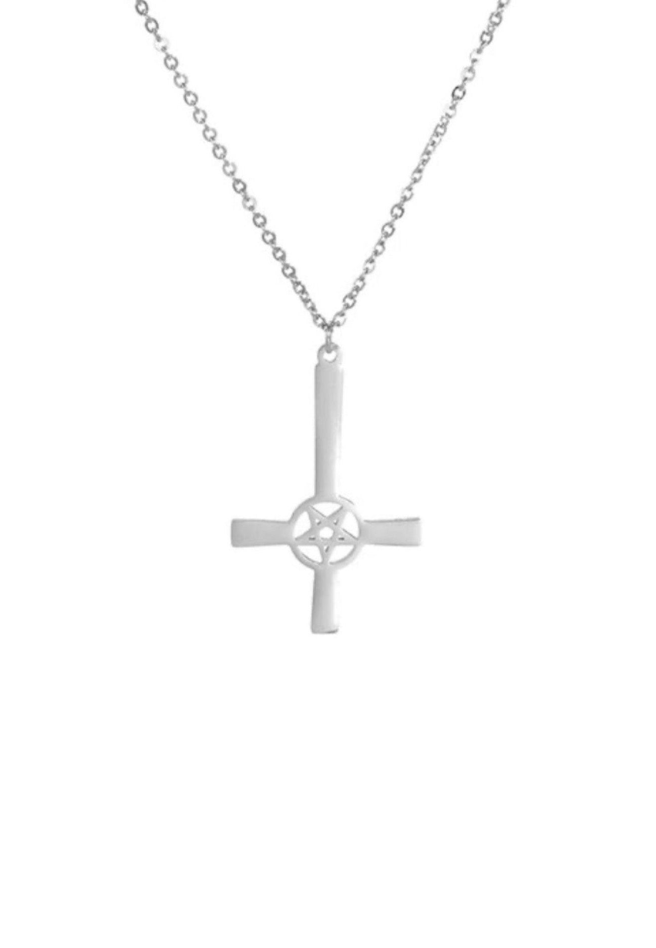 Easure - Pentagram Cross - Necklace | Neutral-Image