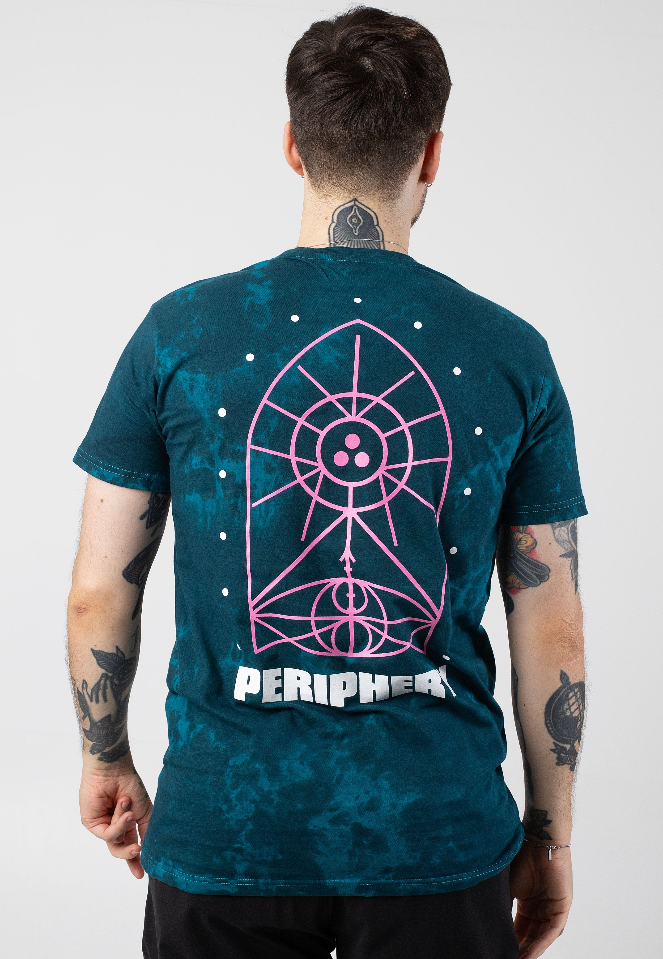 Periphery - 3Dot Geometric Symbols Teal Tie Dye - T-Shirt | Men-Image