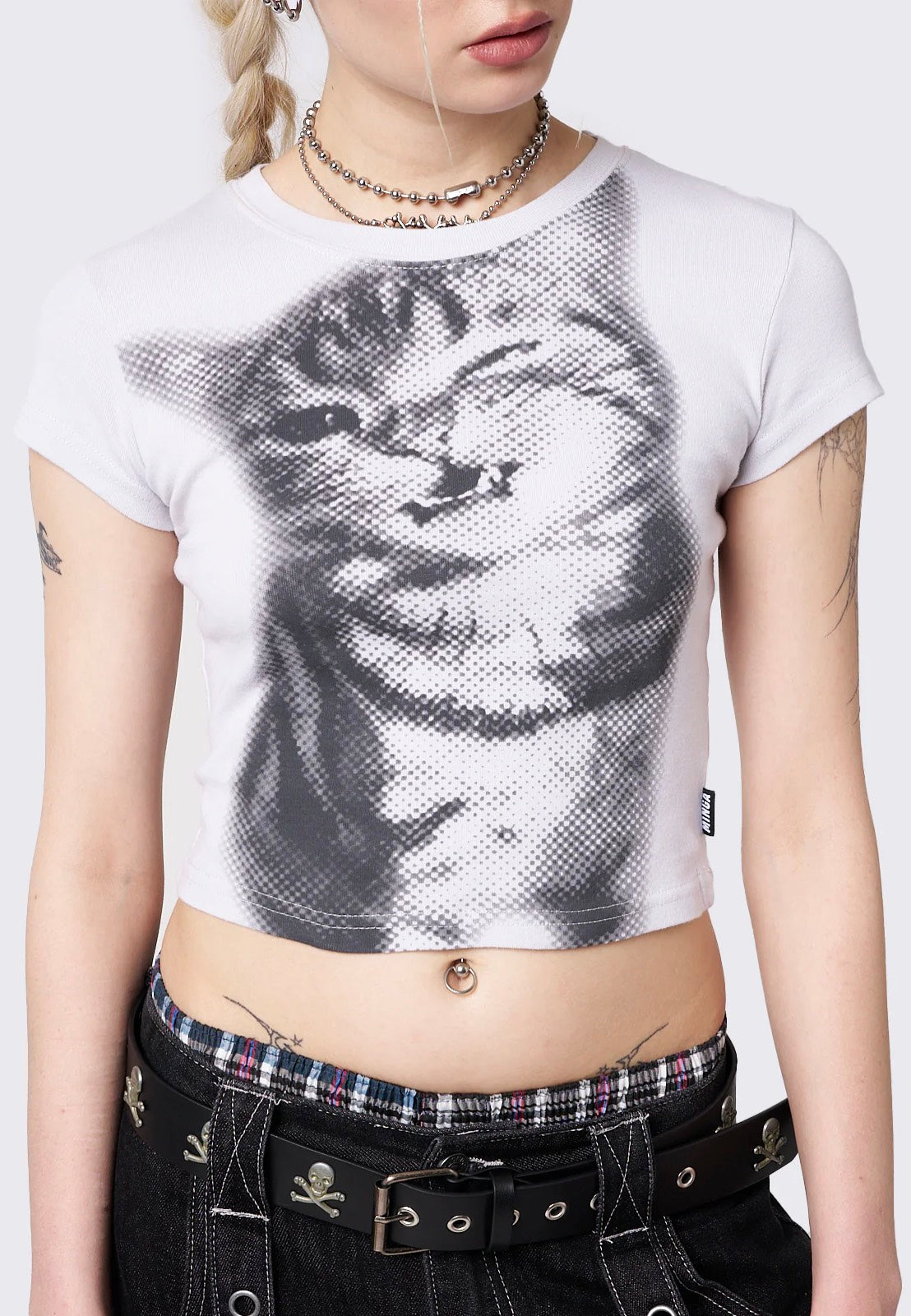 Minga London - Pixel Kitty White Baby - T-Shirt | Women-Image