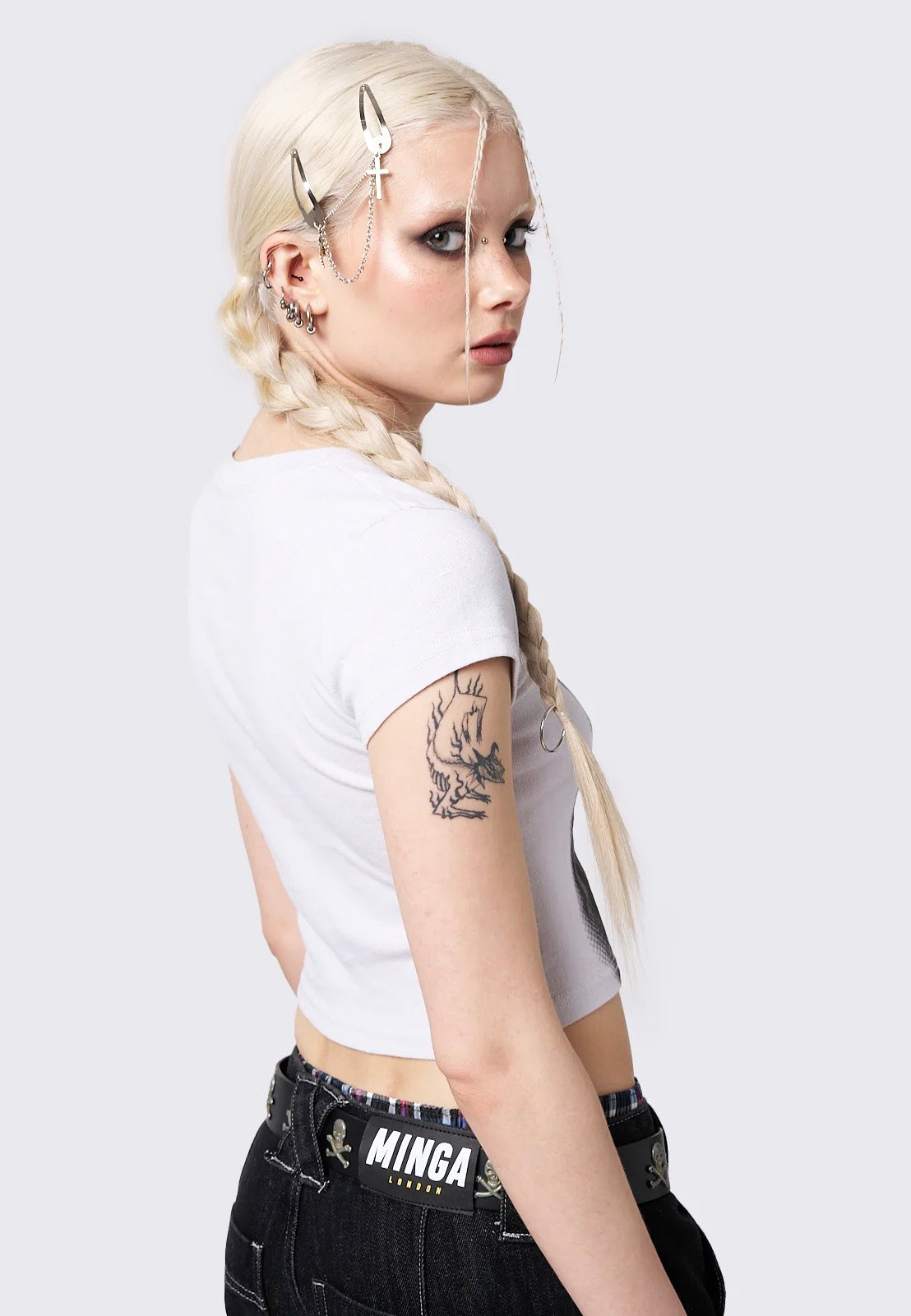 Minga London - Pixel Kitty White Baby - T-Shirt | Women-Image