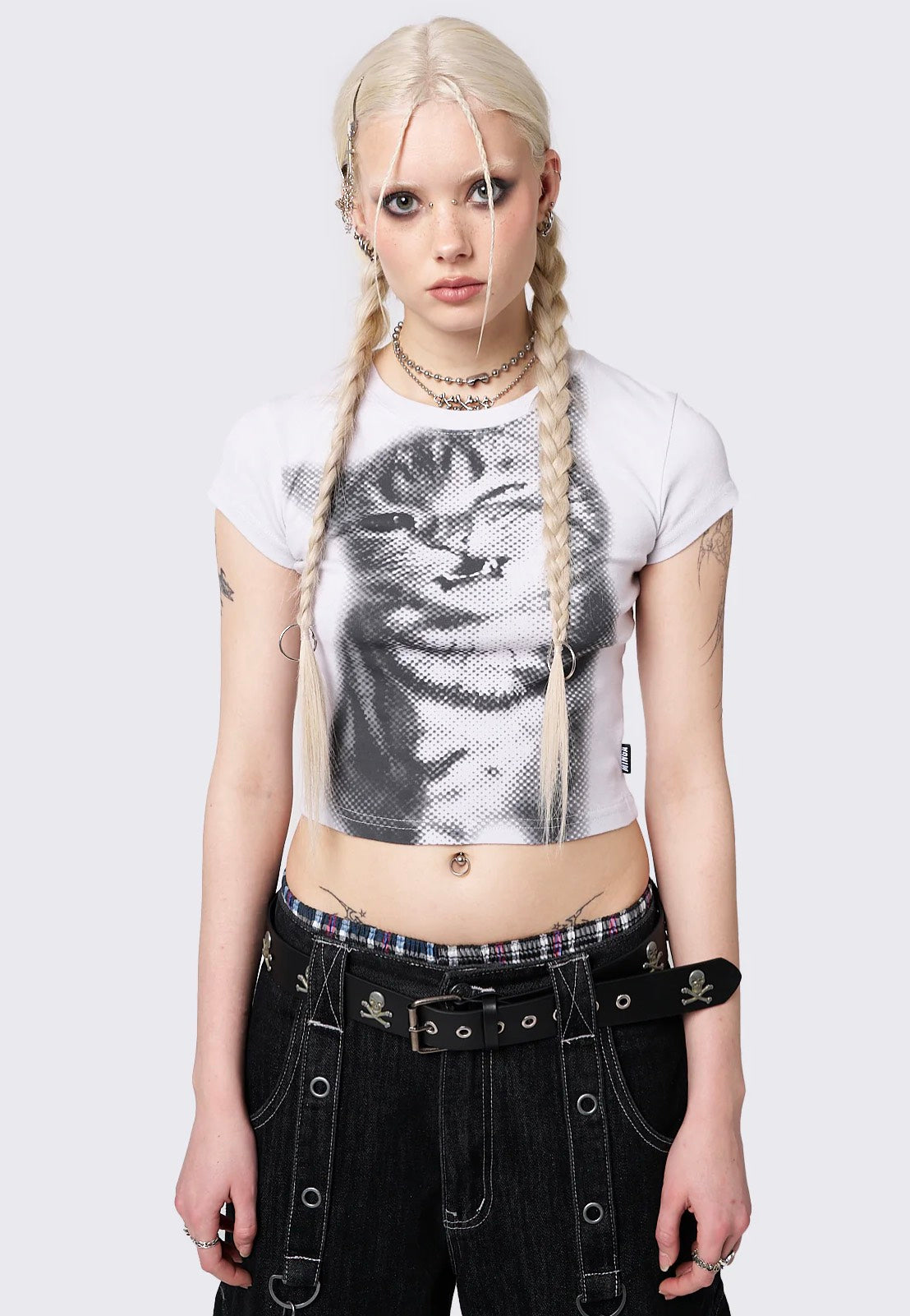 Minga London - Pixel Kitty White Baby - T-Shirt | Women-Image