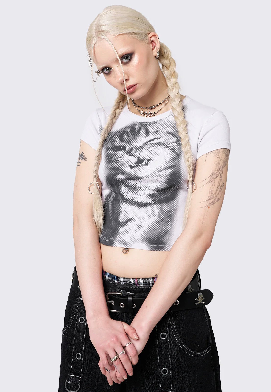 Minga London - Pixel Kitty White Baby - T-Shirt | Women-Image