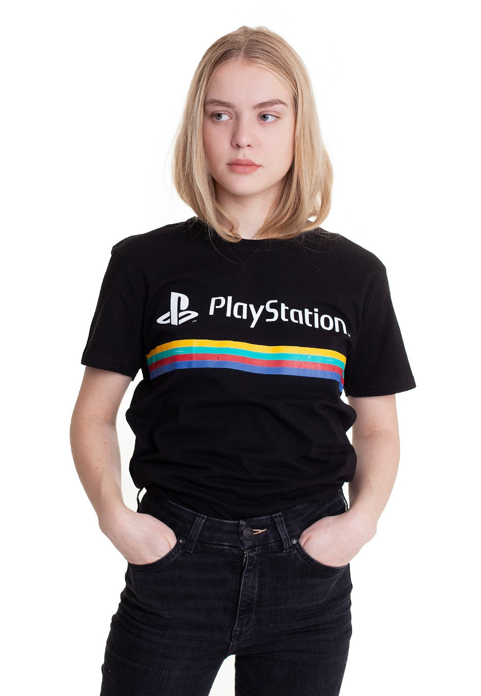 Playstation - Color Stripe Logo - T-Shirt | Women-Image