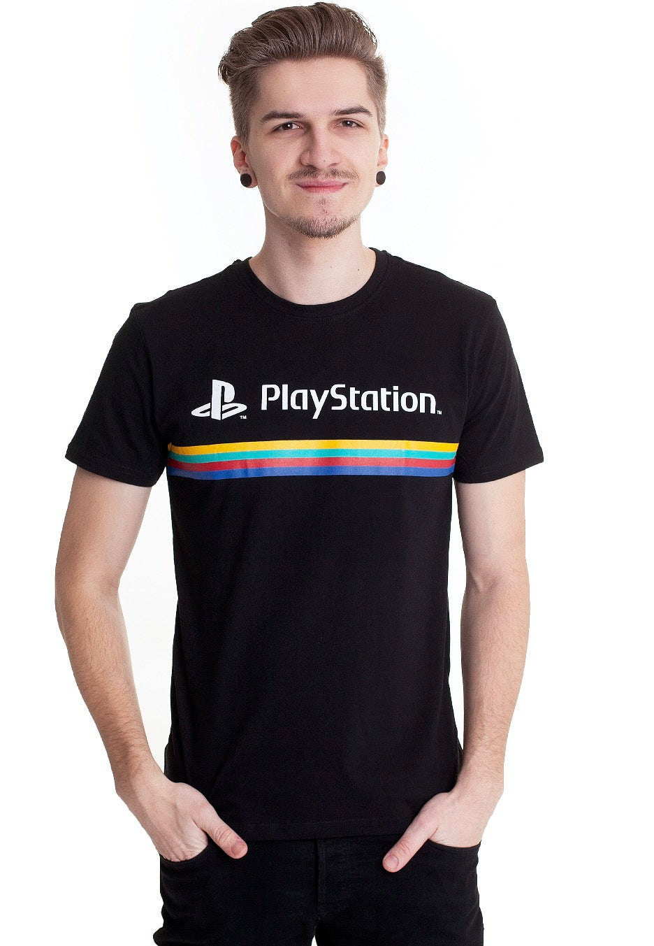 Playstation - Color Stripe Logo - T-Shirt | Men-Image