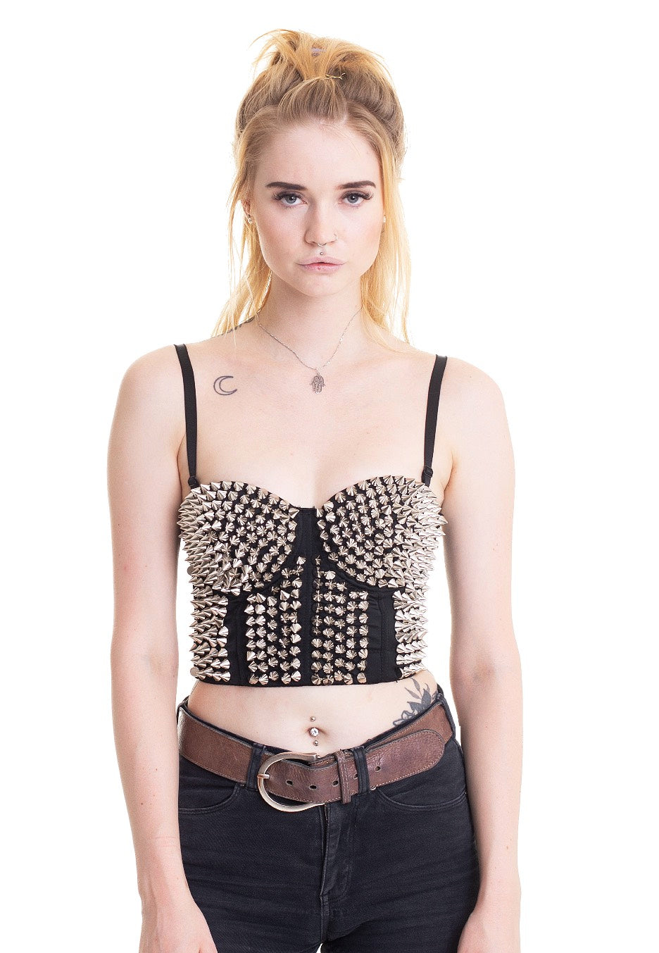 Poizen Industries - Corset Spike Black - Bra | Women-Image