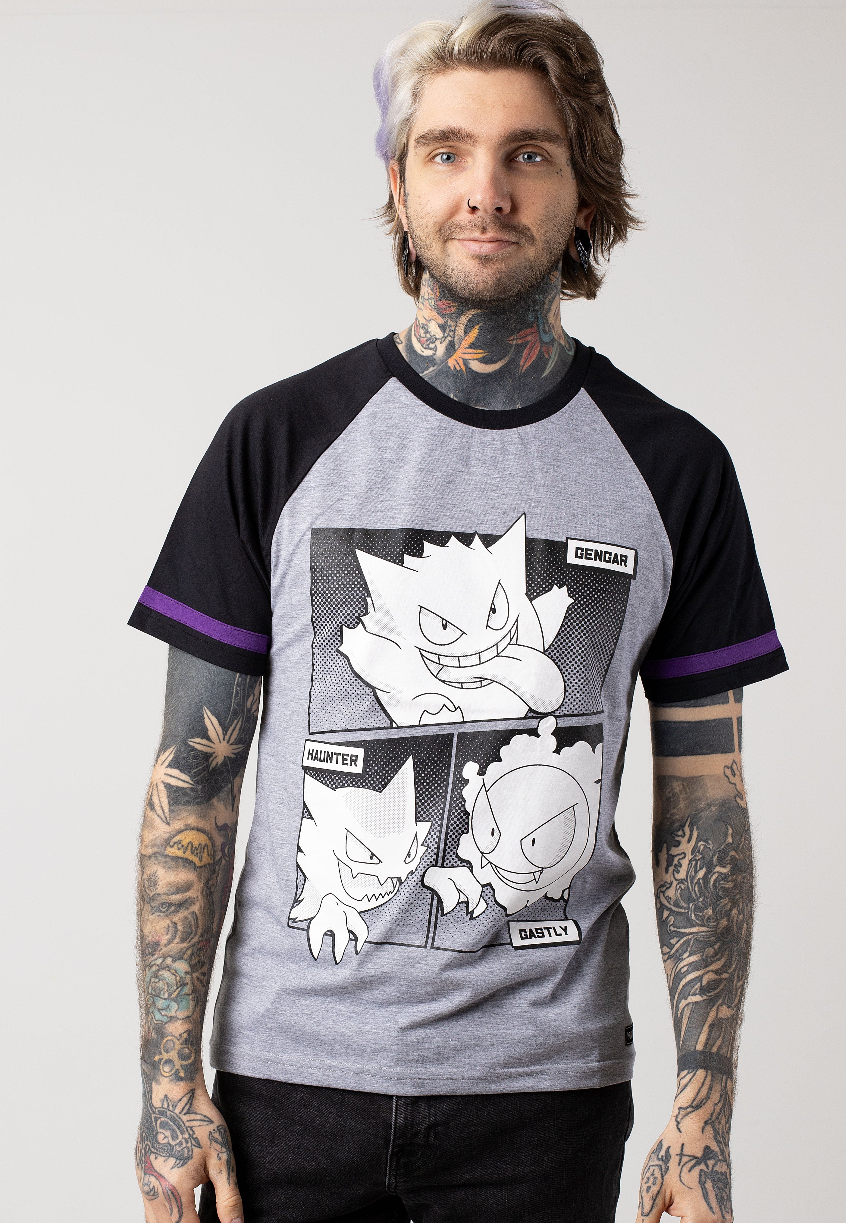 Pokémon - Shadow Pokemon Raglan Heather Grey - T-Shirt | Men-Image