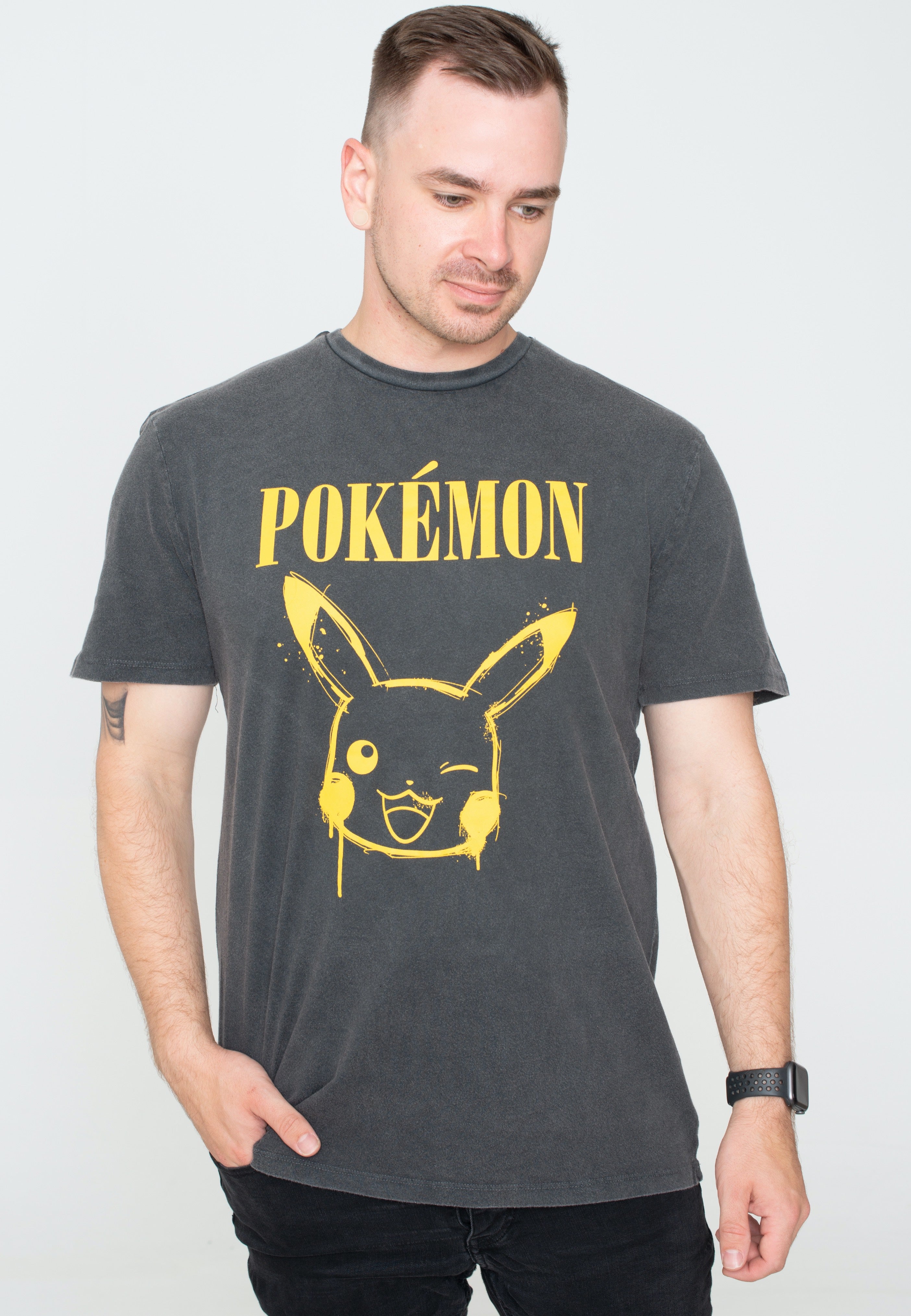 Pokémon - Graffiti Pikachu Acid Wash - T-Shirt | Men-Image