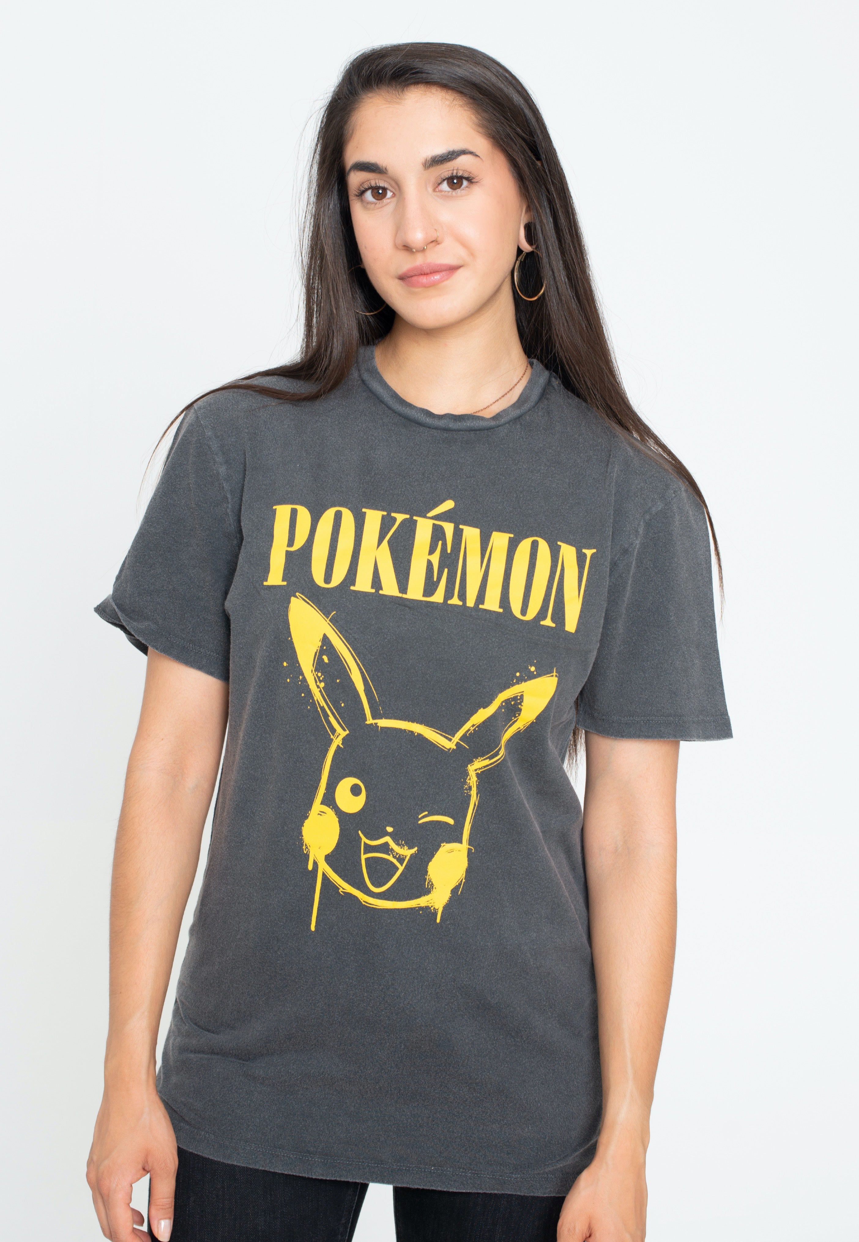 Pokémon - Graffiti Pikachu Acid Wash - T-Shirt | Women-Image