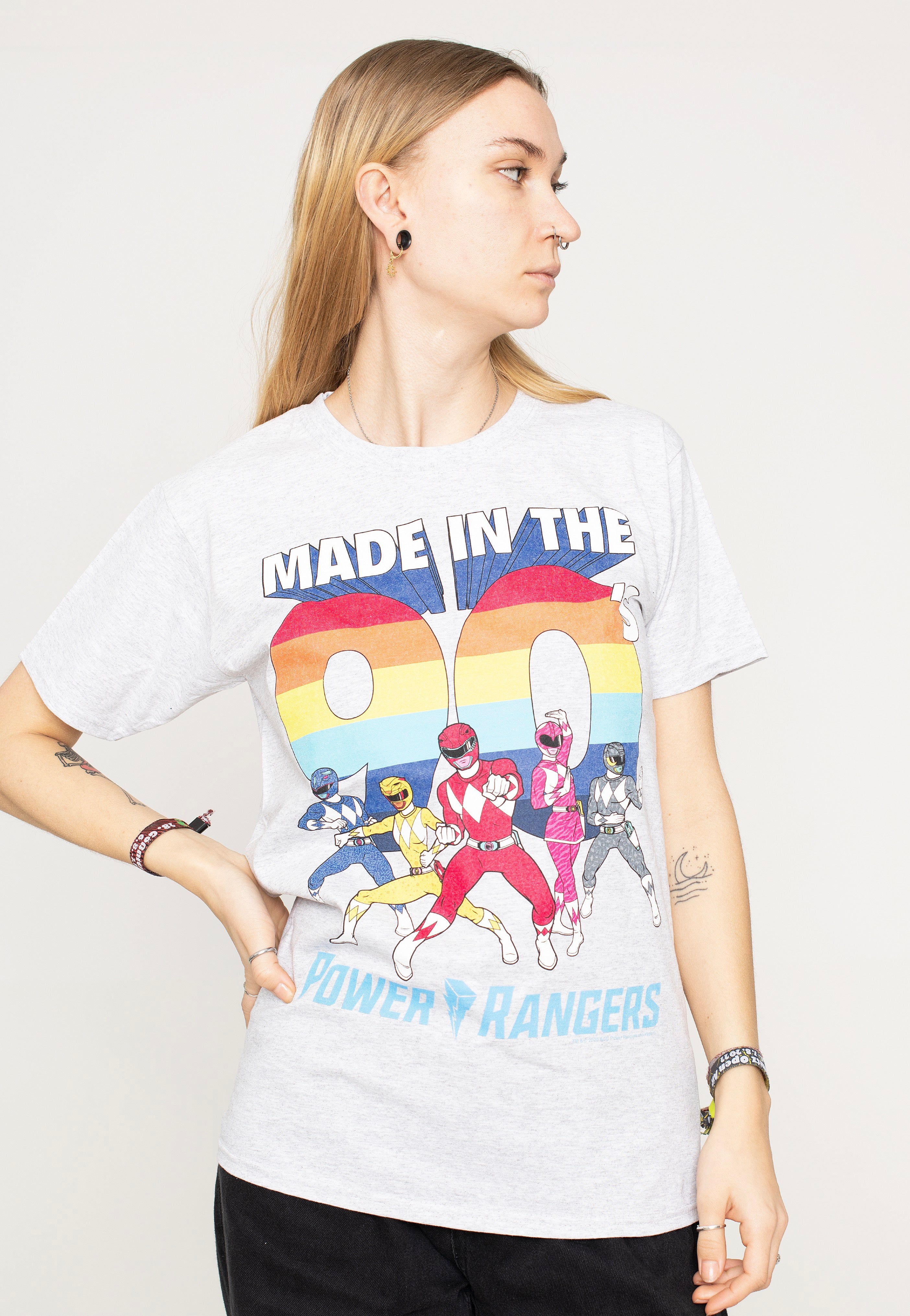 Power Rangers - Nineties Heather Grey - T-Shirt | Women-Image