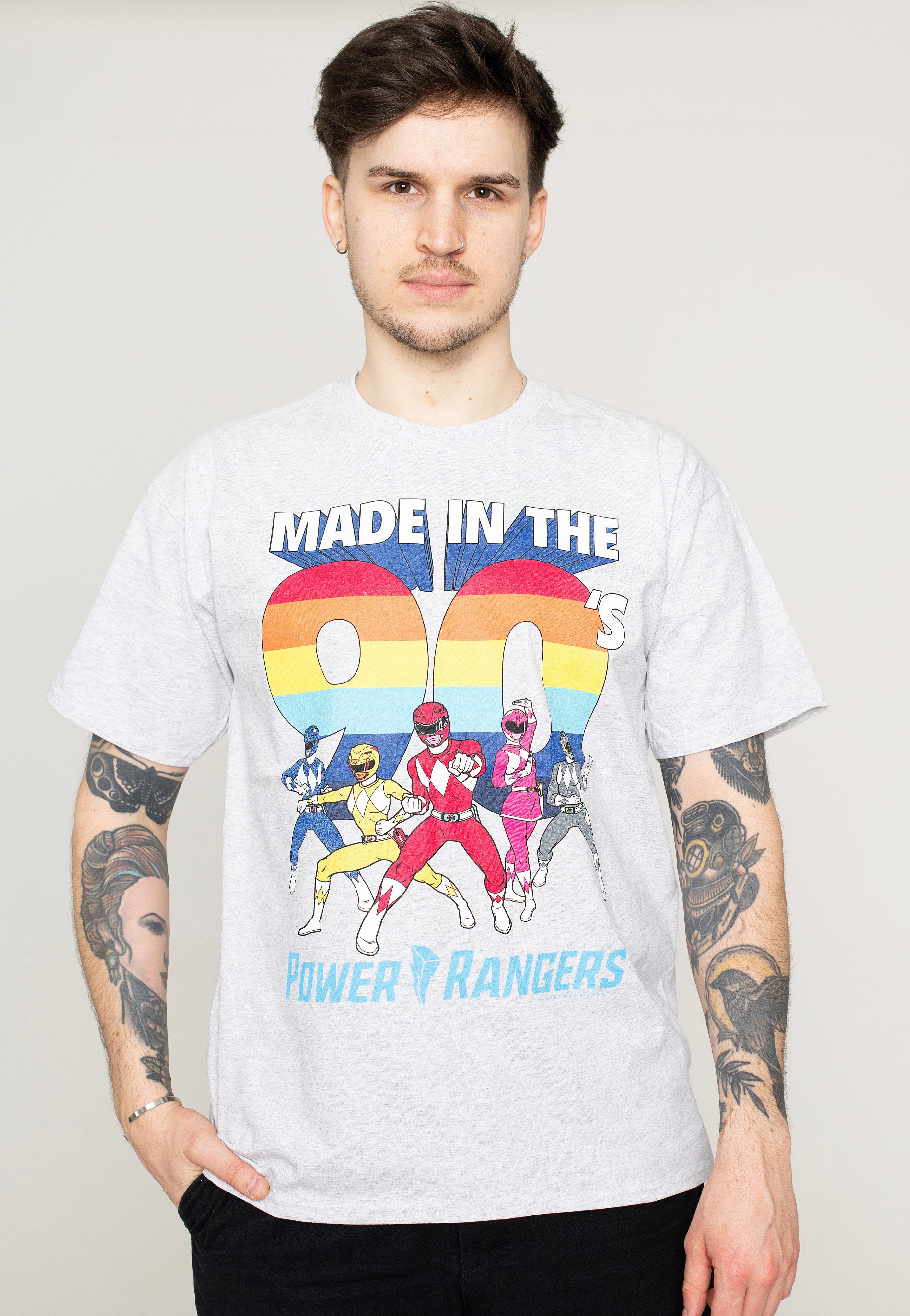 Power Rangers - Nineties Heather Grey - T-Shirt | Men-Image