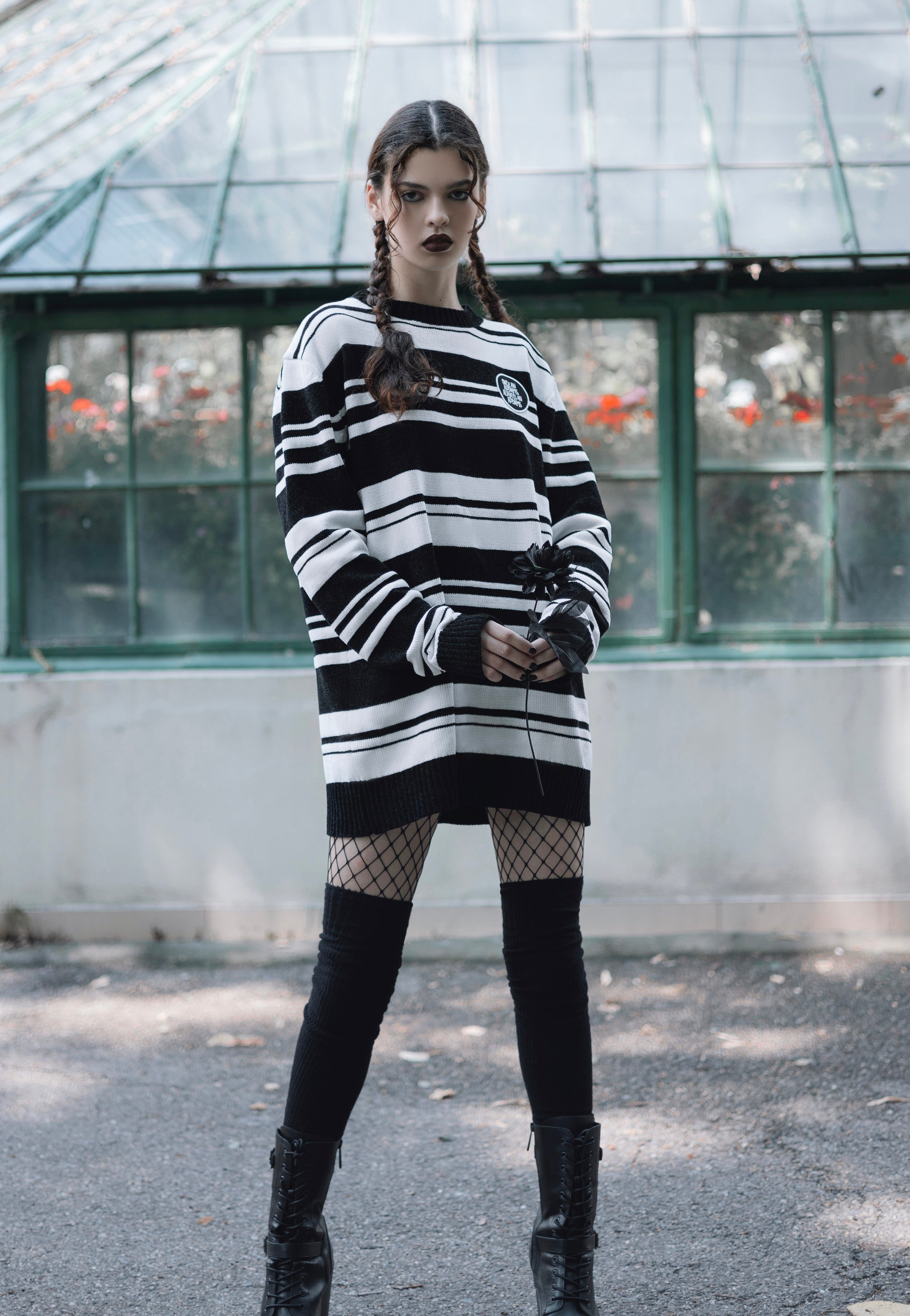 Killstar & Wednesday - Pugsley Addams Black/White - Sweater | Women-Image