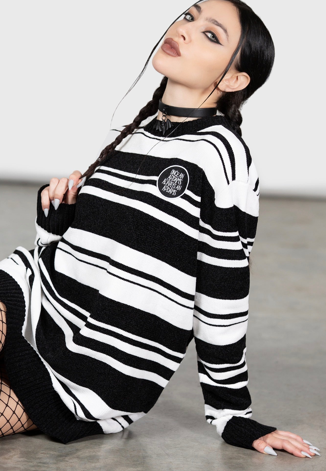 Killstar & Wednesday - Pugsley Addams Black/White - Sweater | Women-Image