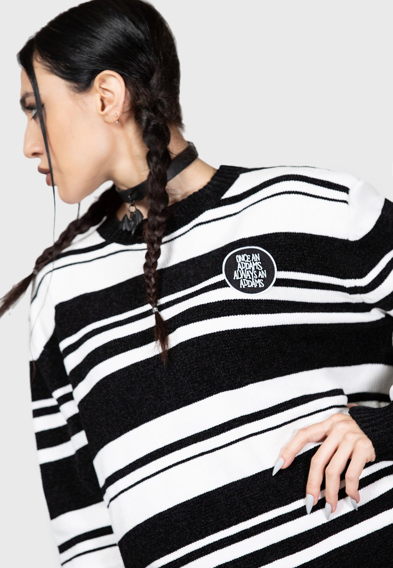 Killstar & Wednesday - Pugsley Addams Black/White - Sweater | Women-Image