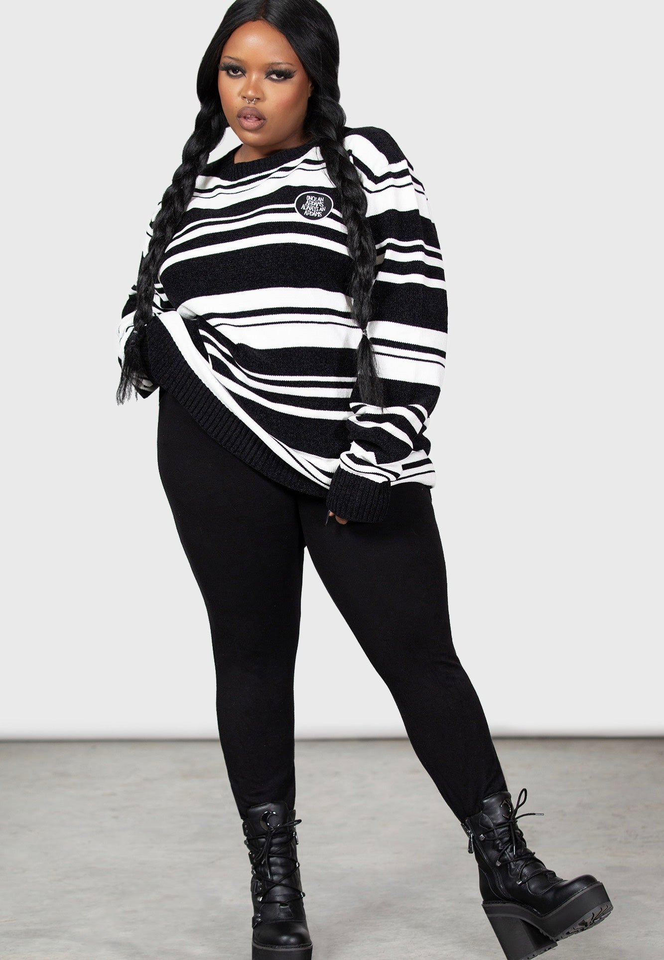 Killstar & Wednesday - Pugsley Addams Black/White - Sweater | Women-Image