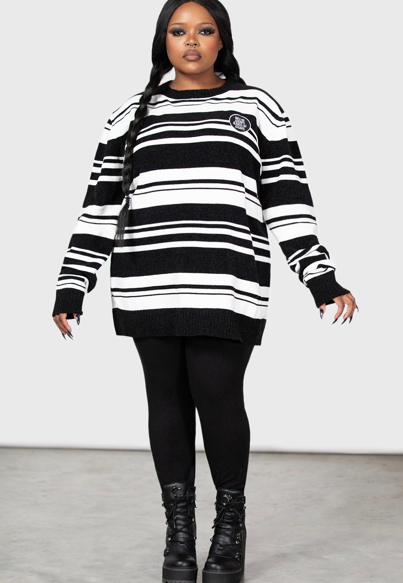 Killstar & Wednesday - Pugsley Addams Black/White - Sweater | Women-Image