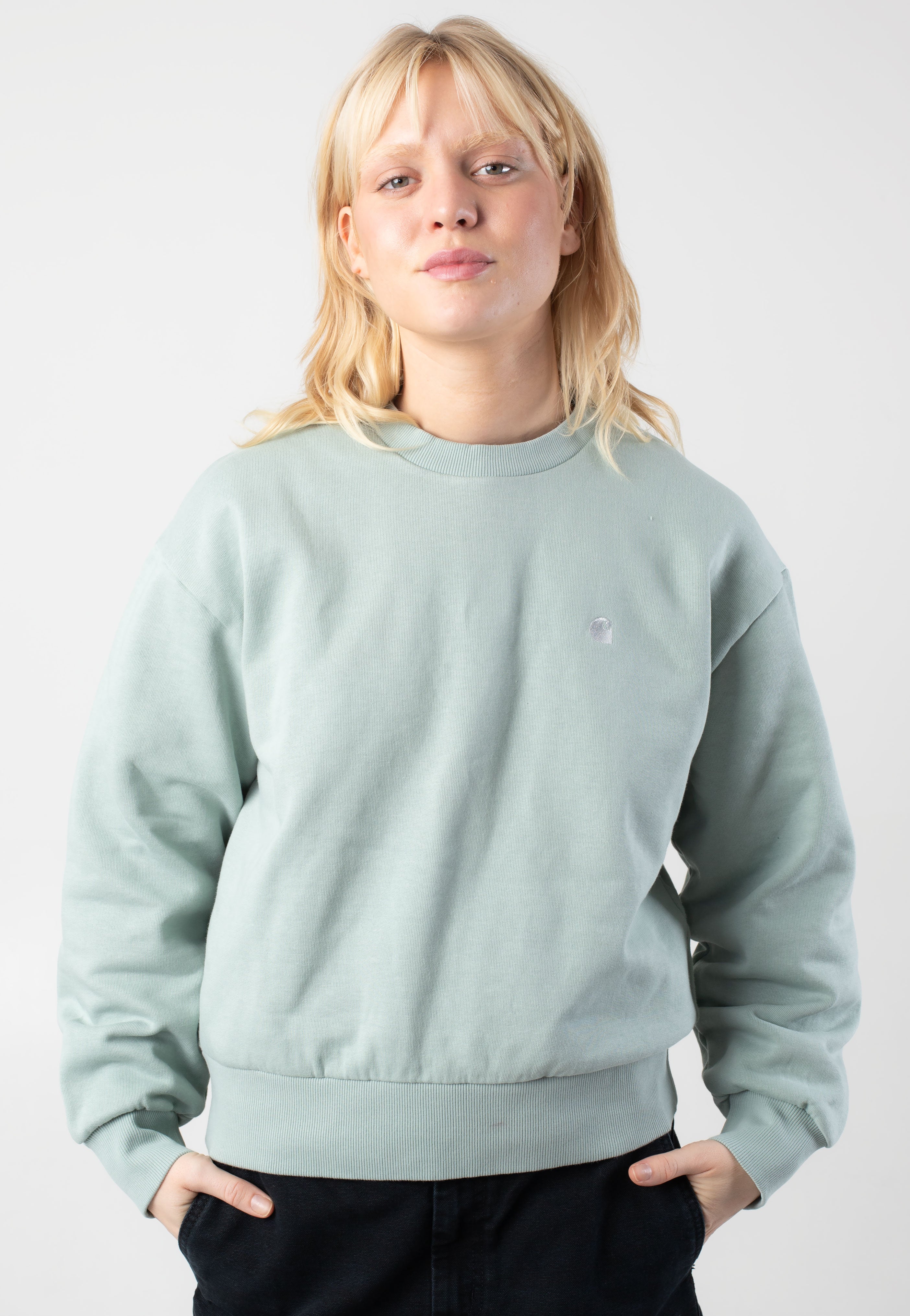 Carhartt WIP - W' Casey Frosted Green/Silver - Sweater | Women-Image