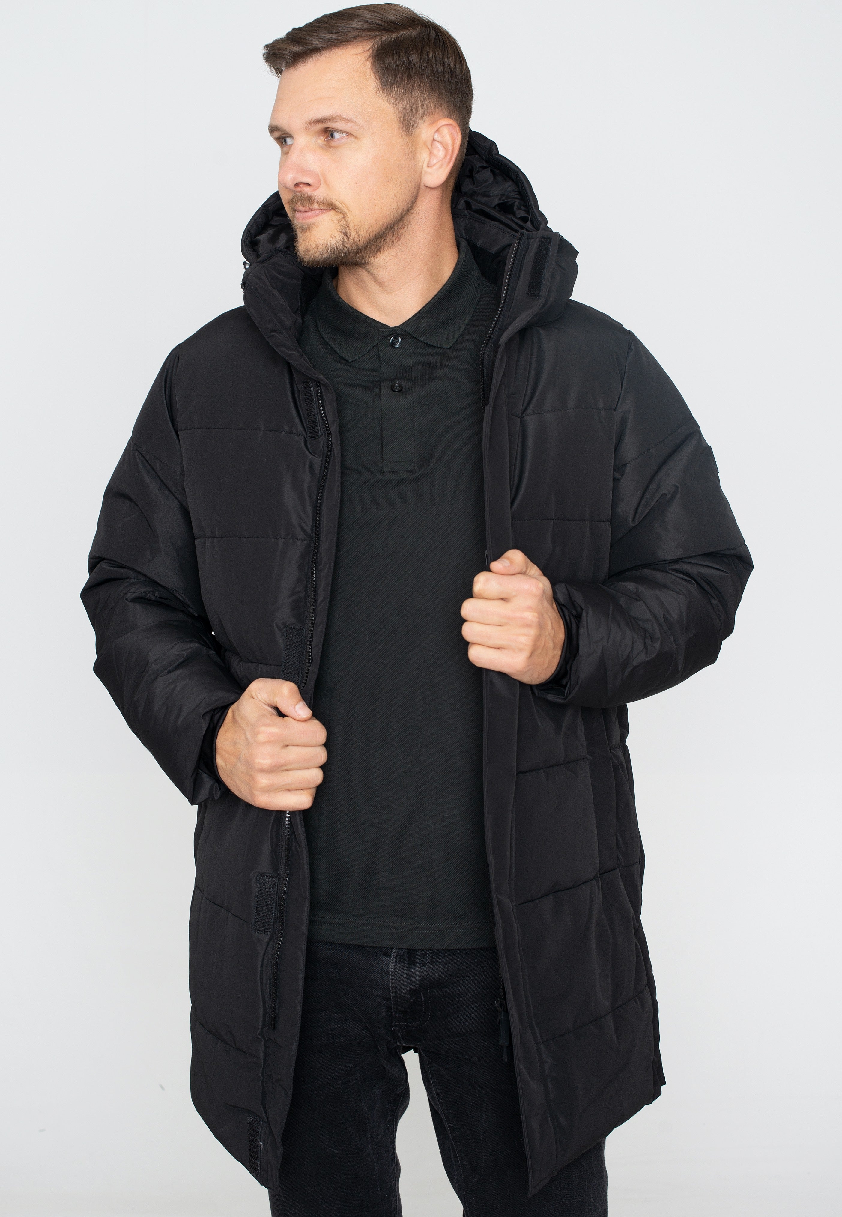 Only & Sons - Carl Long Quilted Black - Jacket | Men-Image