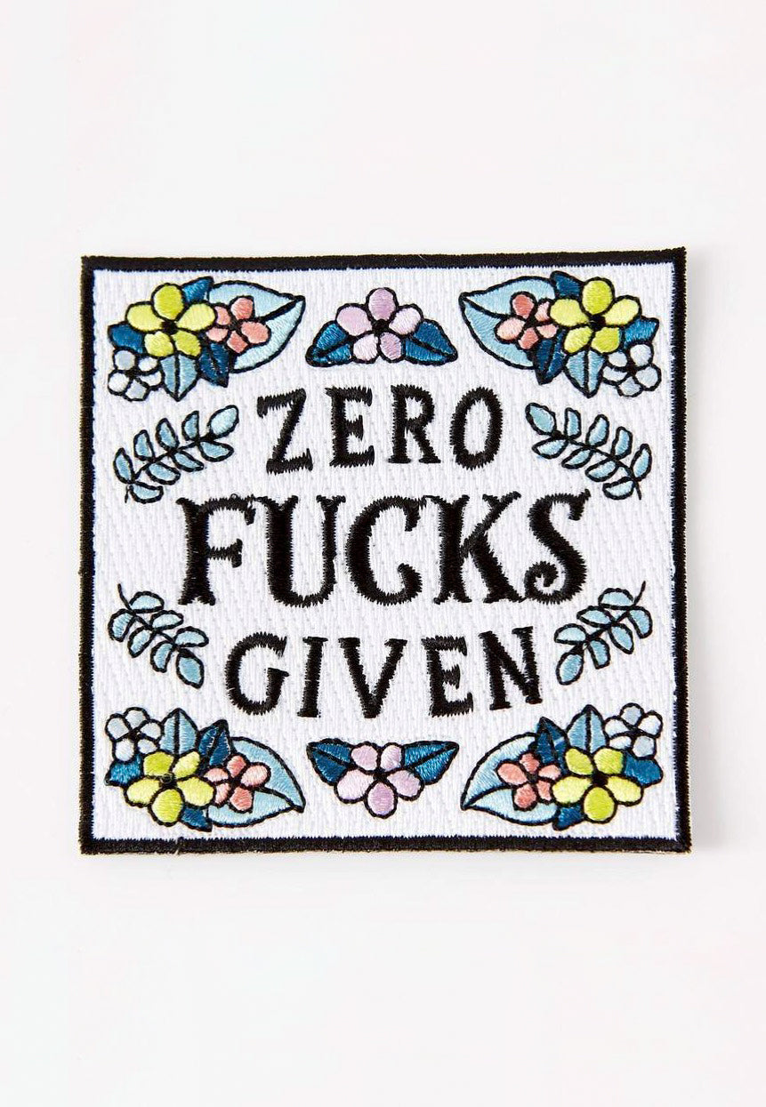 Punky Pins - Zero Fucks Given Iron On - Patch | Neutral-Image