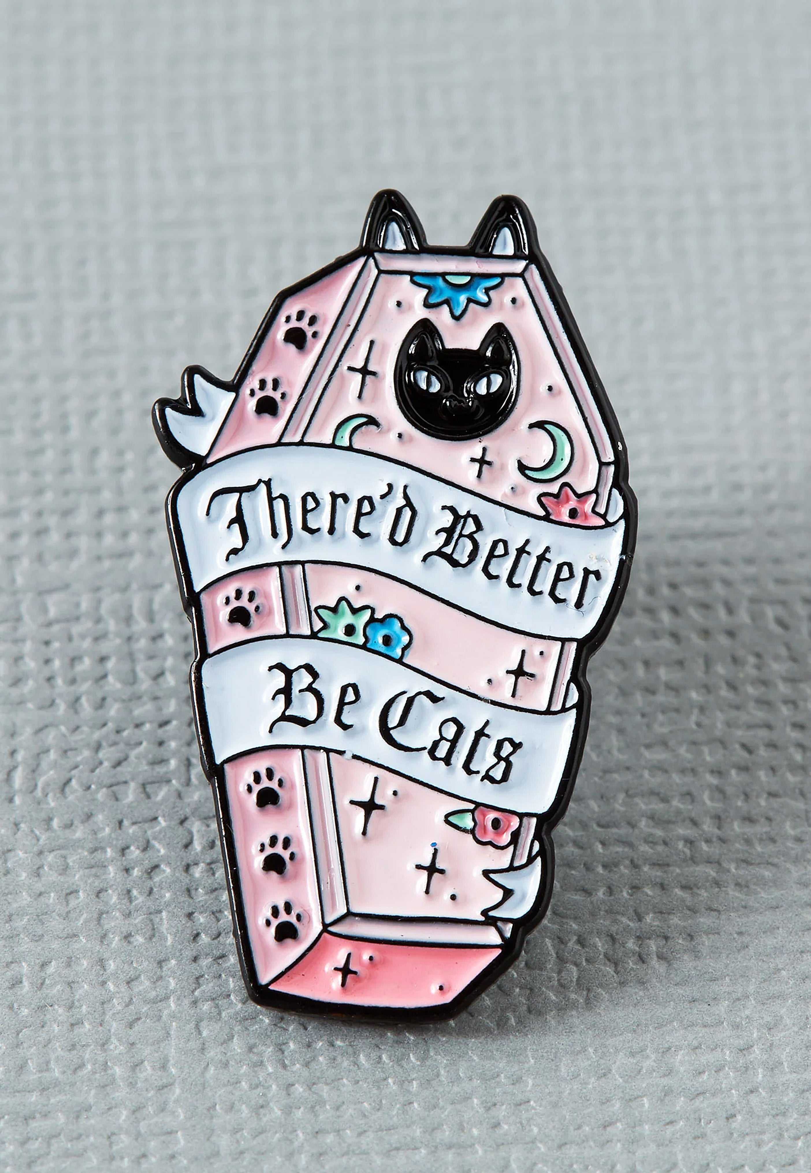 Punky Pins - There’d Better Be Cats Pink - Pin | Neutral-Image