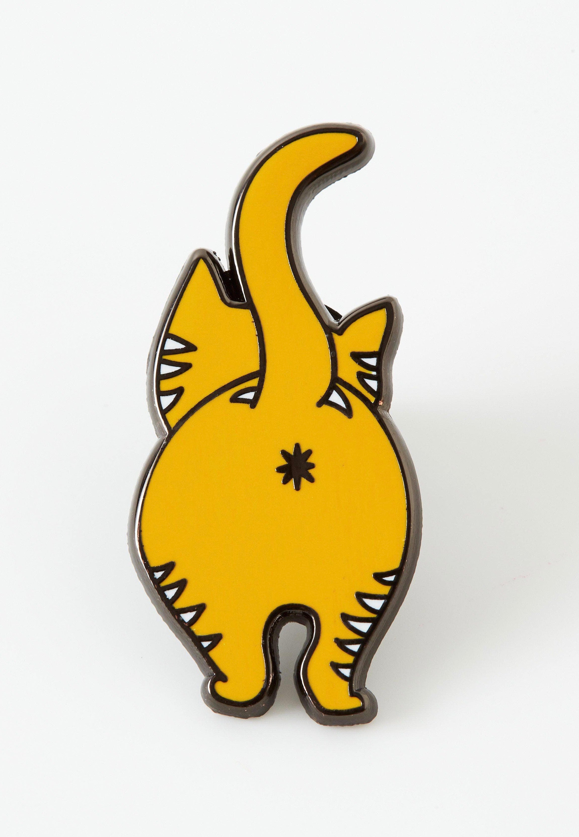 Punky Pins - Ginger Cat Bum Enamel - Pin | Neutral-Image