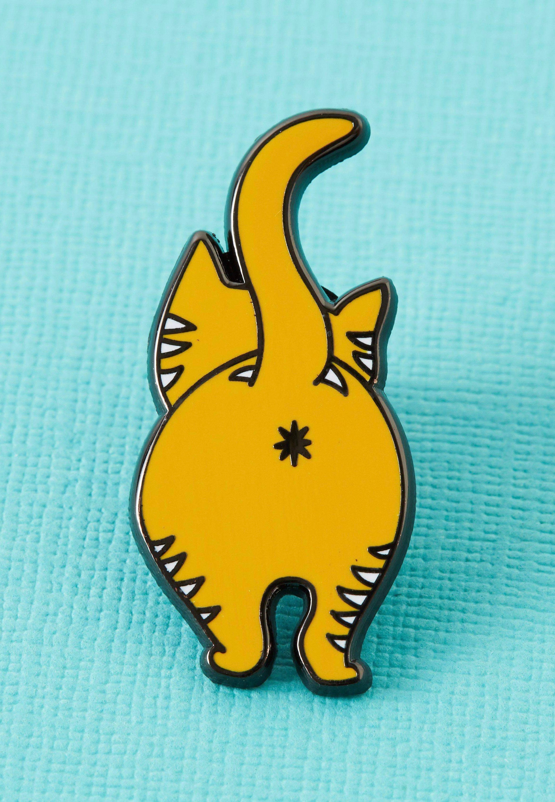 Punky Pins - Ginger Cat Bum Enamel - Pin | Neutral-Image