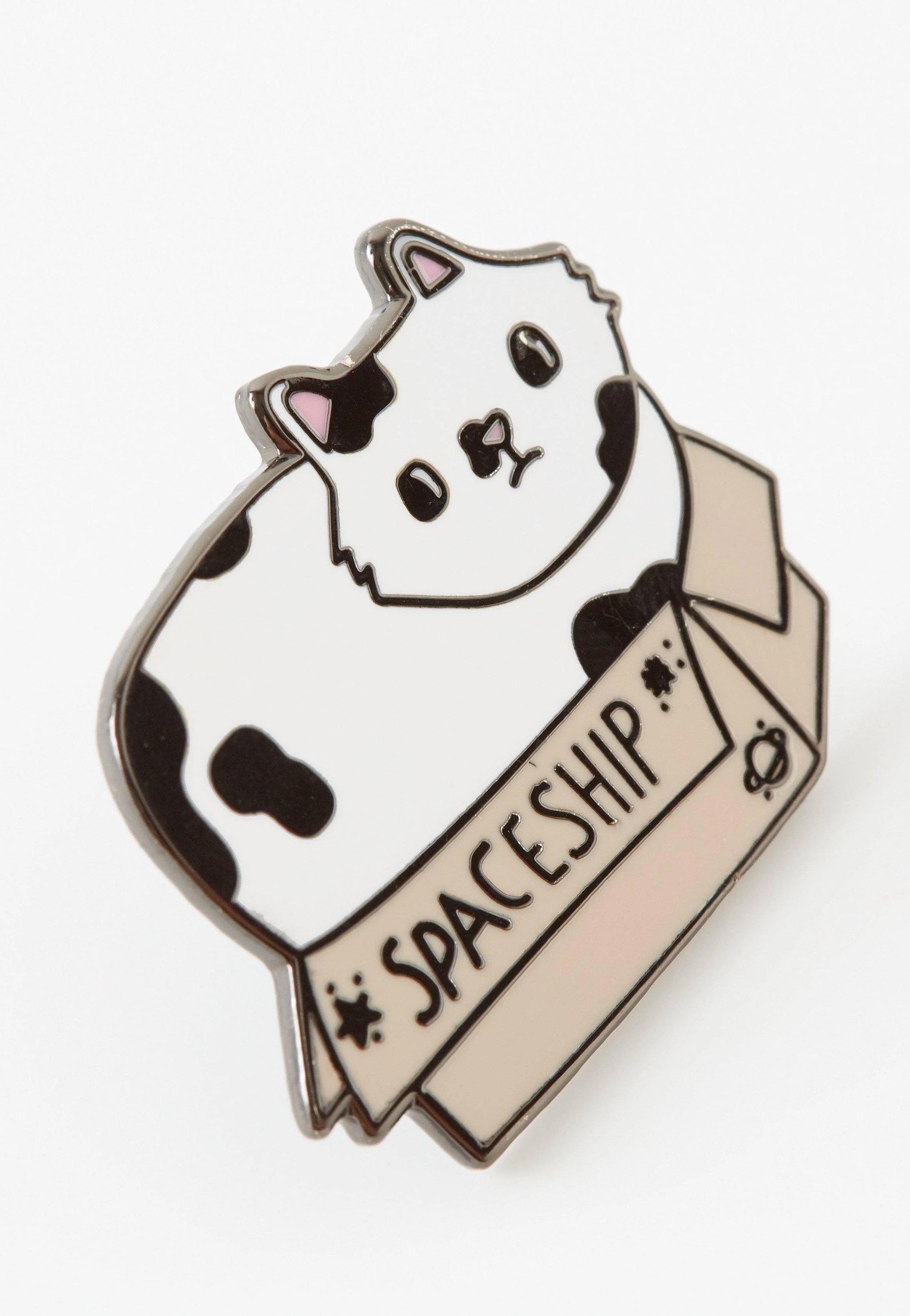 Punky Pins - Spaceship Cat In A Box Enamel - Pin | Neutral-Image