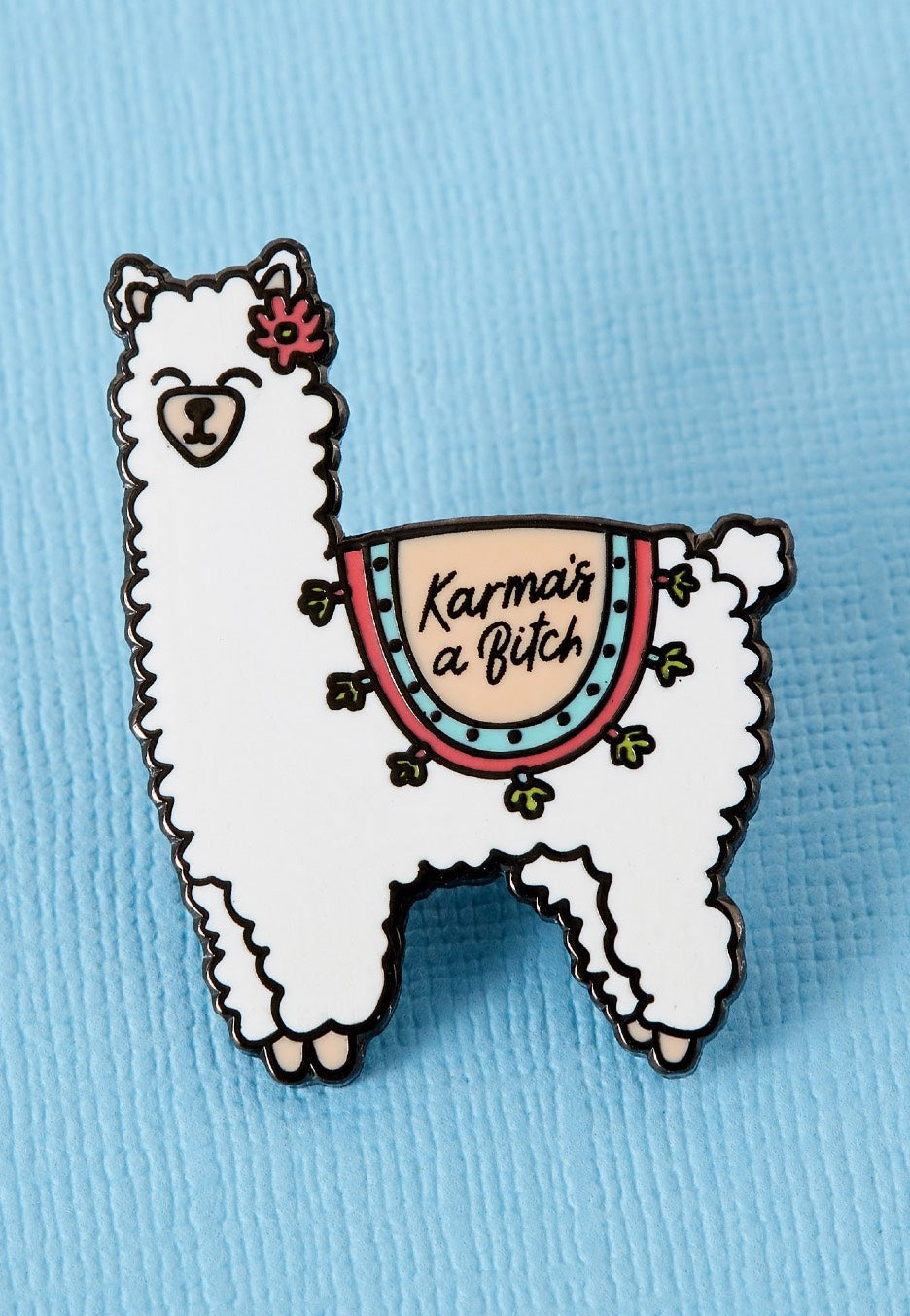 Punky Pins - Karma Llama White - Pin | Neutral-Image