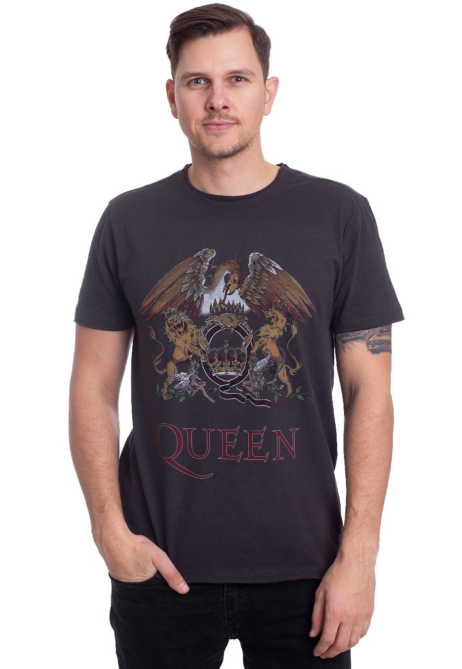 Queen - Coral Crest Charcoal - T-Shirt | Men-Image