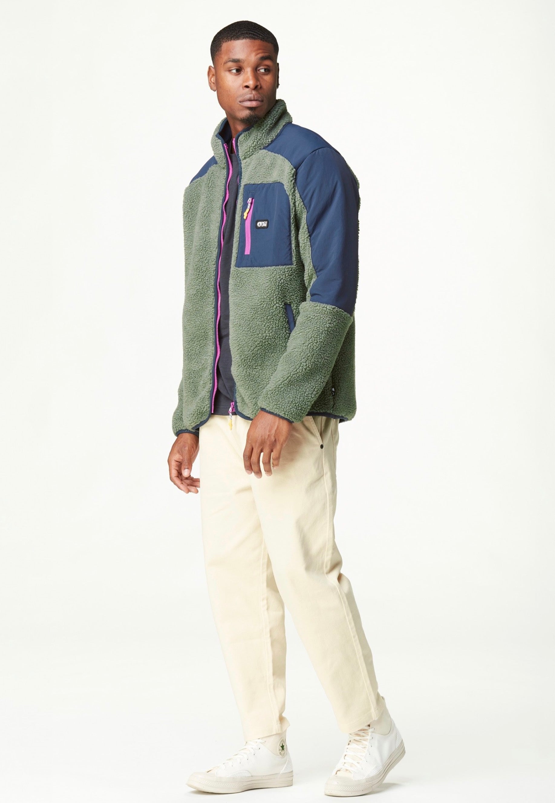 Picture - Quilchena Zip Green Spray Dark Blue - Jacket | Men-Image