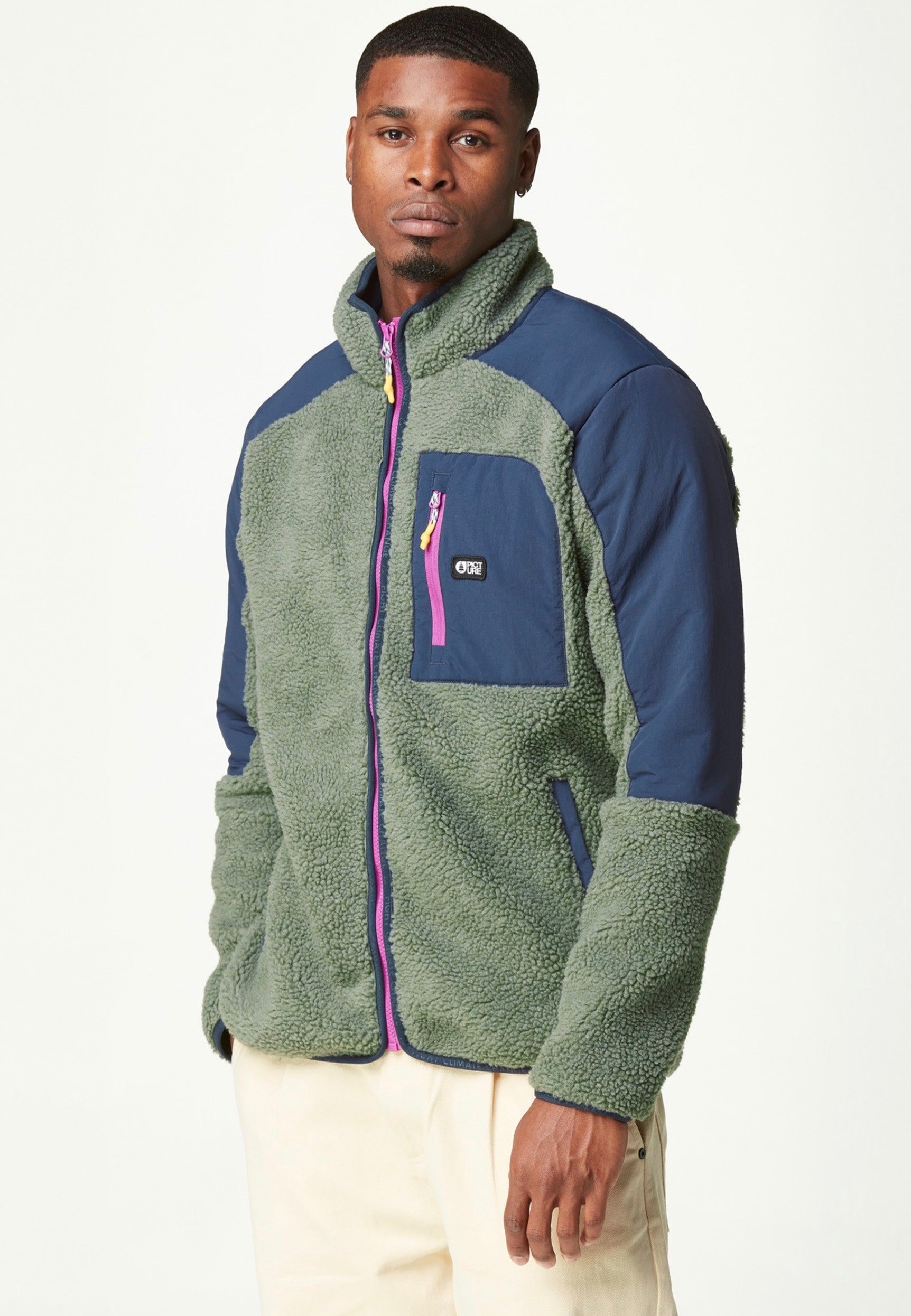 Picture - Quilchena Zip Green Spray Dark Blue - Jacket | Men-Image