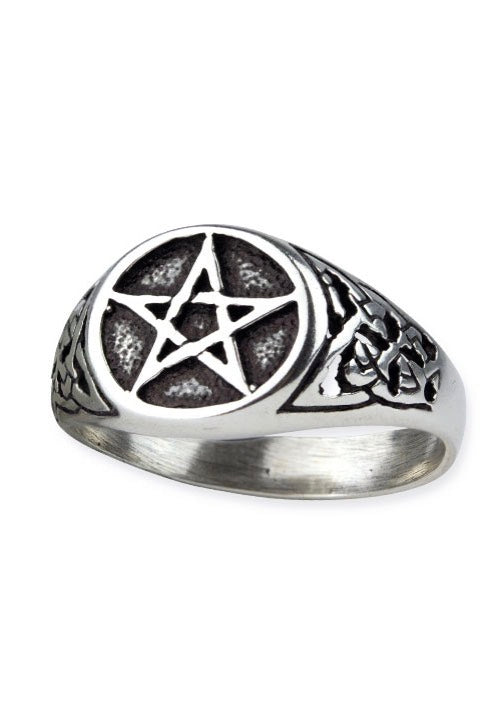 etNox - Big Pentagramm Silver - Ring | Neutral-Image