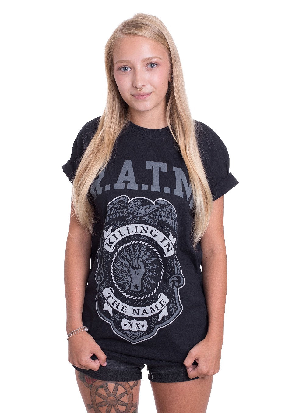 Rage Against The Machine - Grey Police Badge - T-Shirt | Women-Image