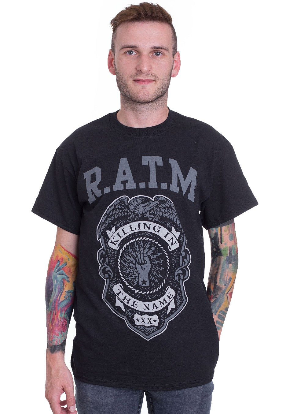 Rage Against The Machine - Grey Police Badge - T-Shirt | Men-Image