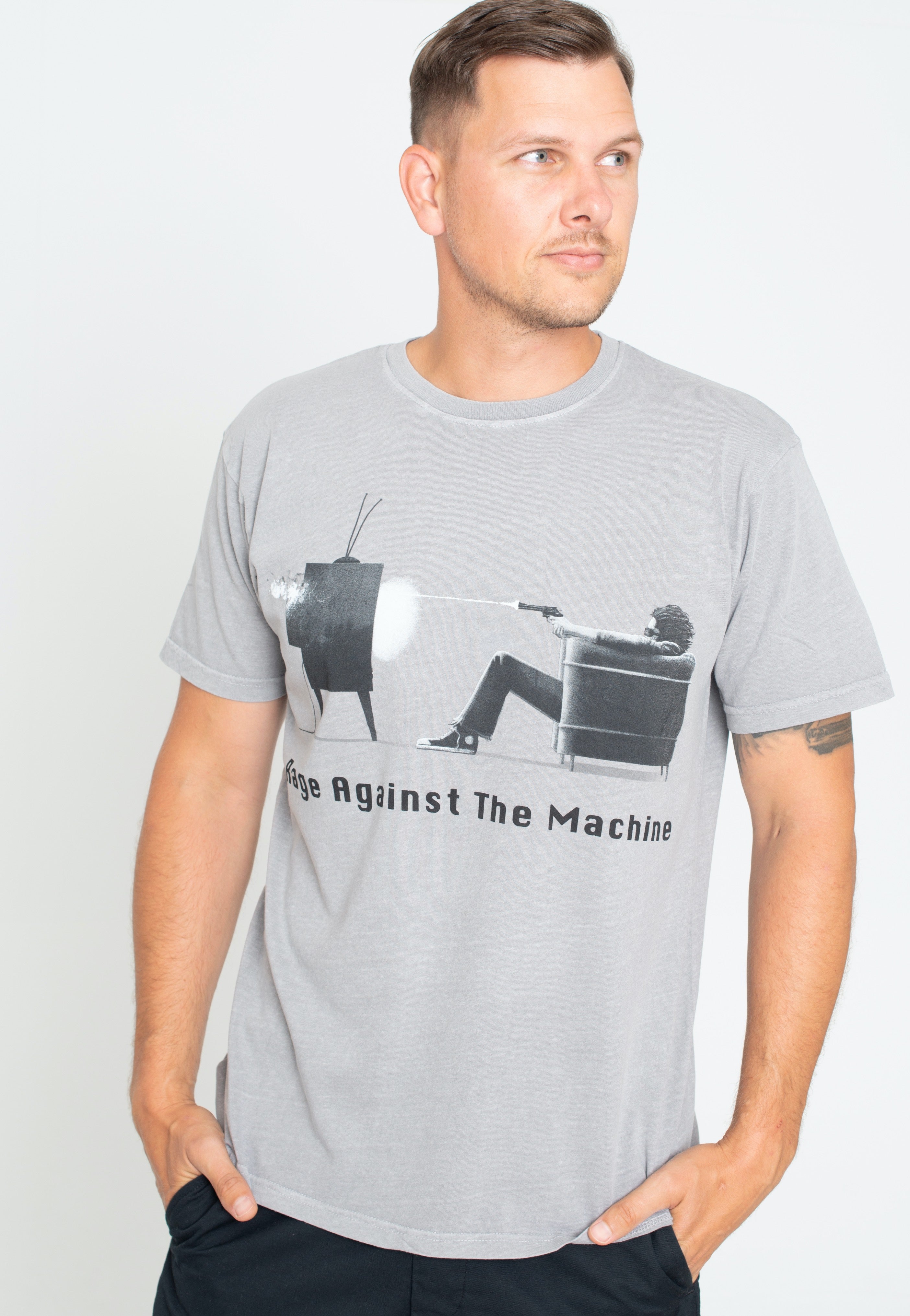 Rage Against The Machine - Won't Do Dip-Dye Grey - T-Shirt | Men-Image