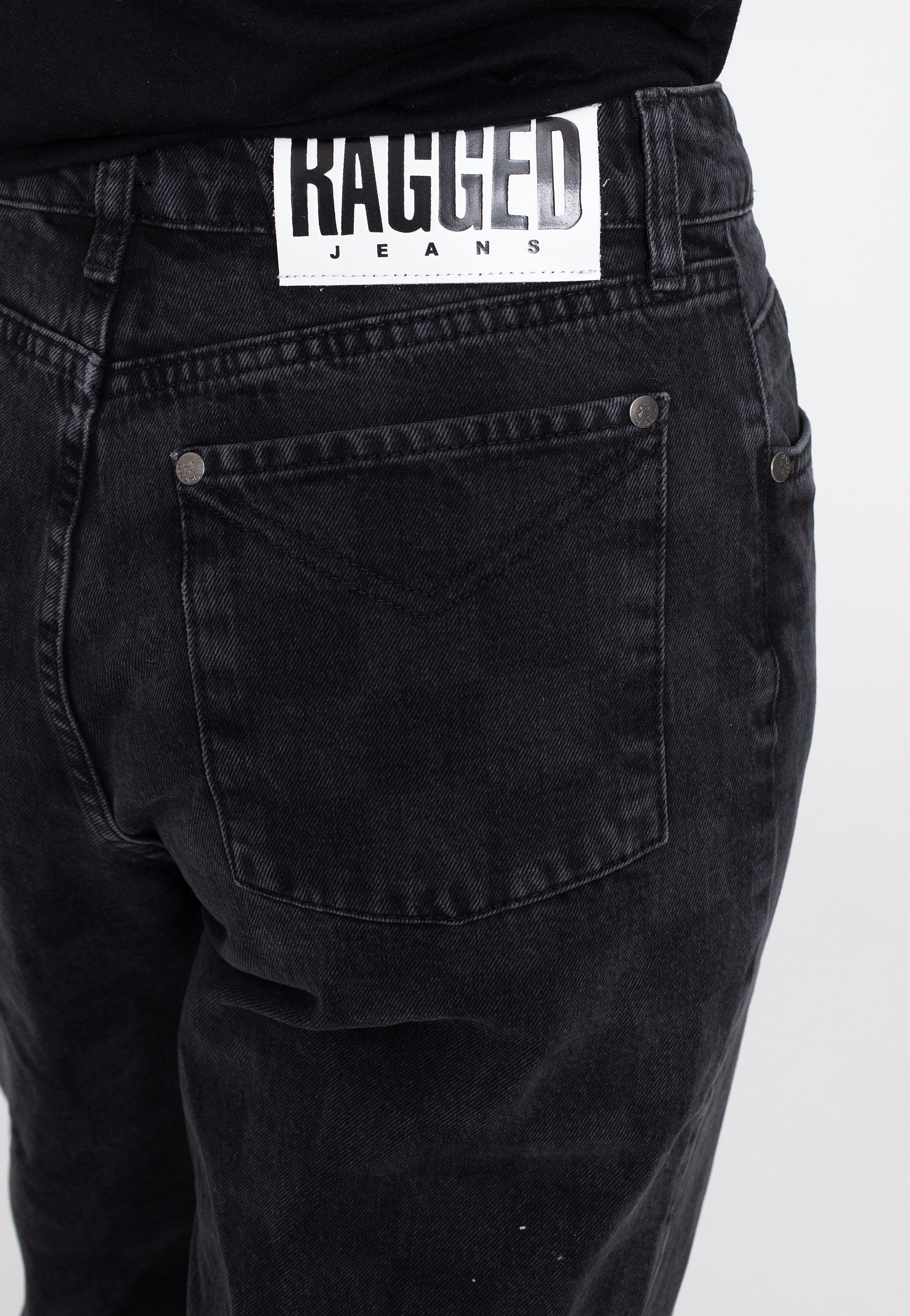 The Ragged Priest - Clack Checkerboard Dad Black Laser - Jeans | Women-Image