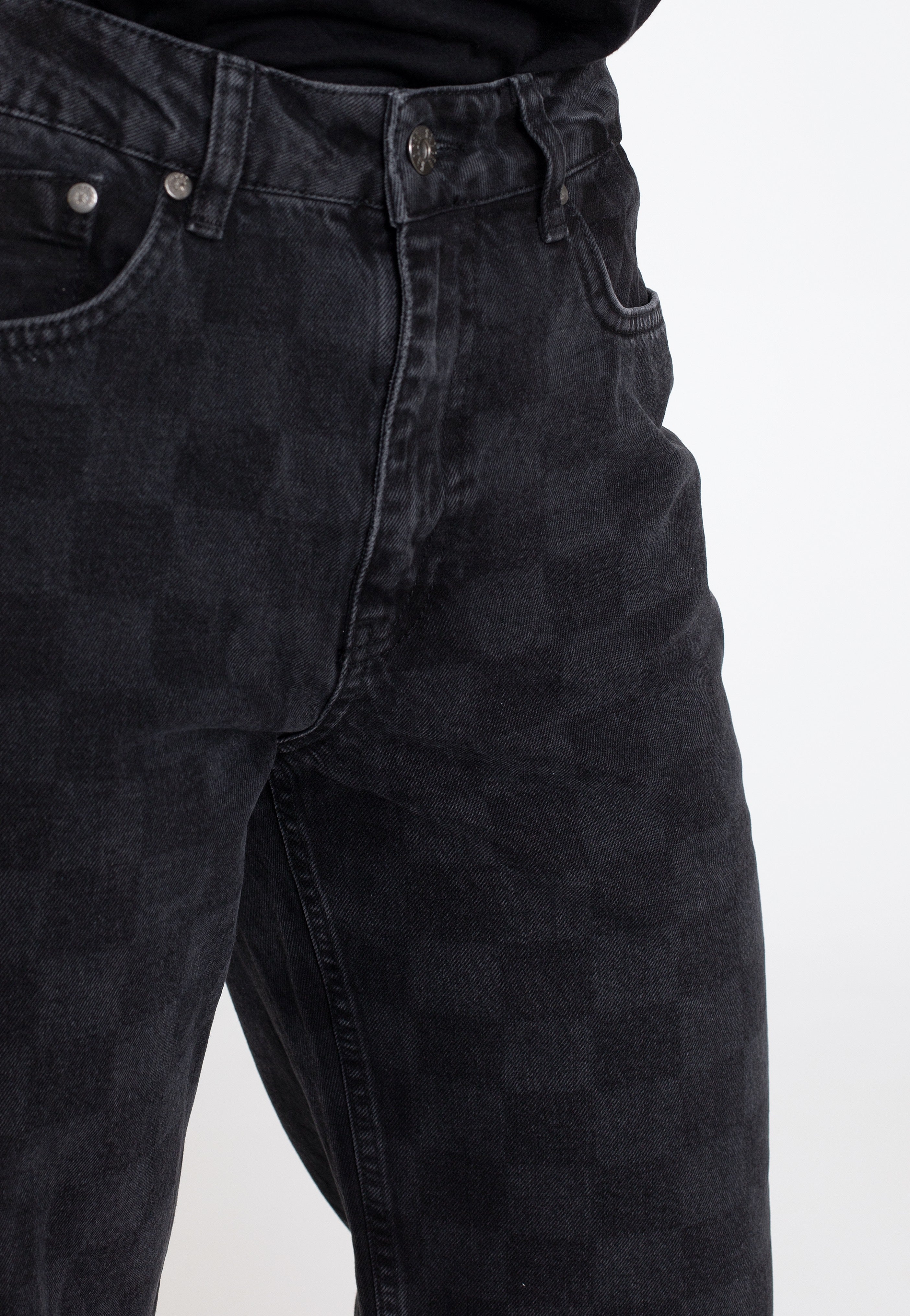 The Ragged Priest - Clack Checkerboard Dad Black Laser - Jeans | Women-Image