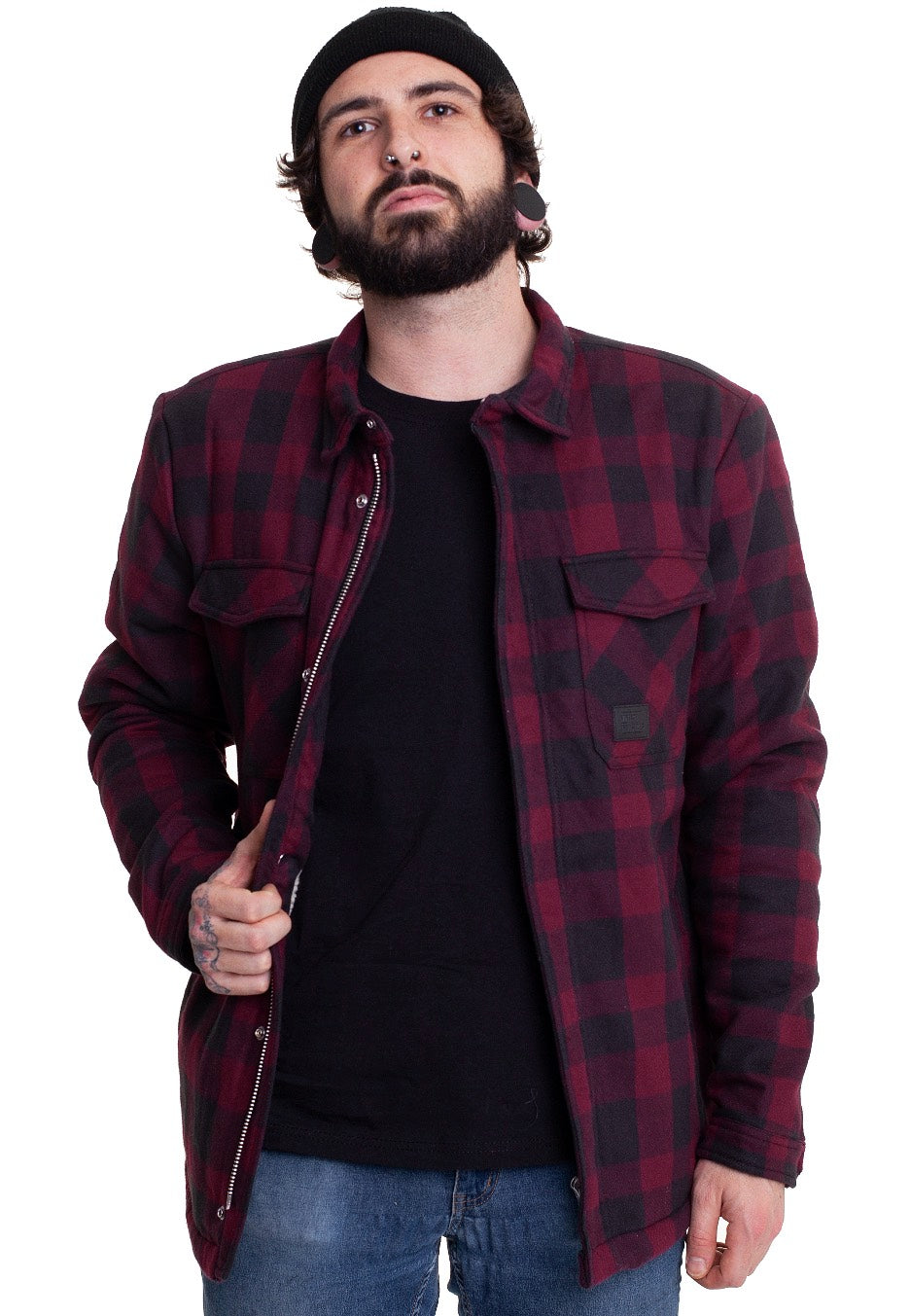 Vintage Industries - Craft Heavyweight Sherpa Burgundy Check - Jacket | Men-Image