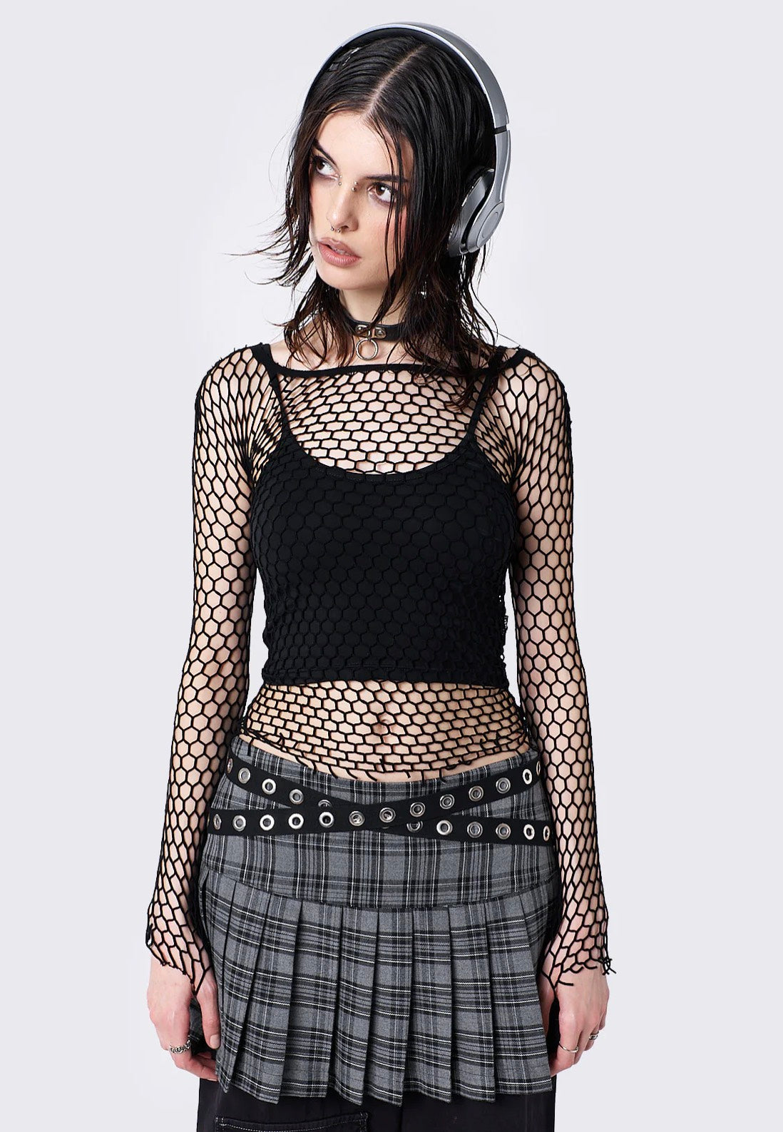 Minga London - Rave Fishnet Black - Longsleeve | Women-Image