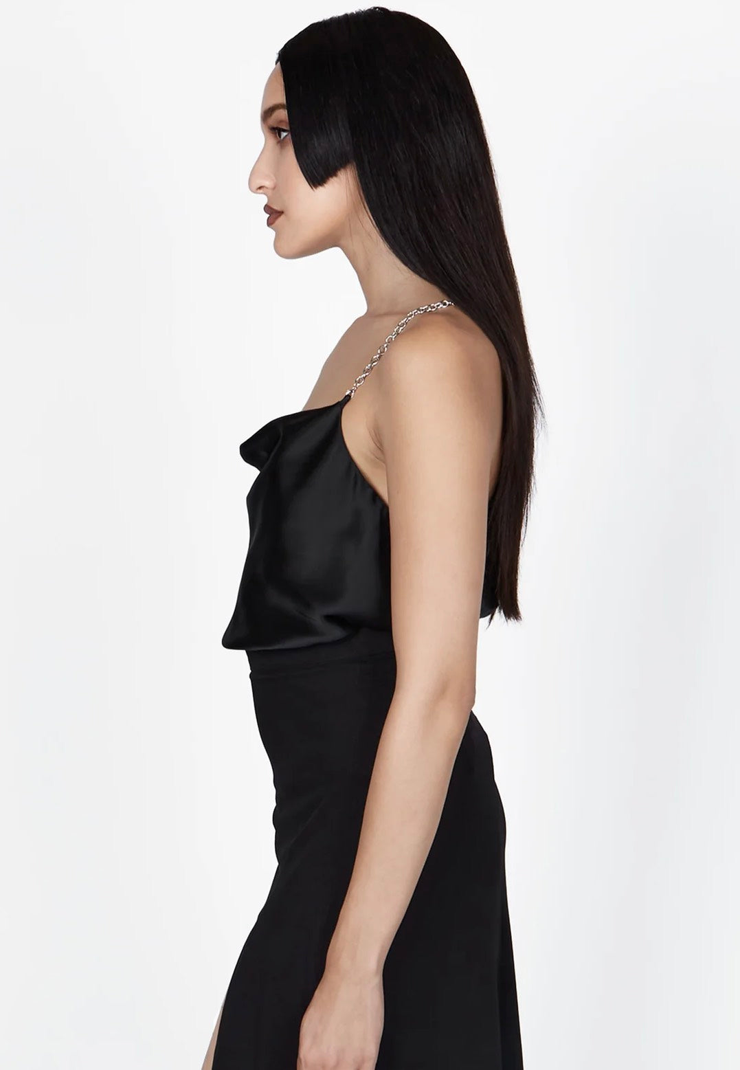 Mary Wyatt - Rayne Cowl Neck Chain Black - Top | Women-Image