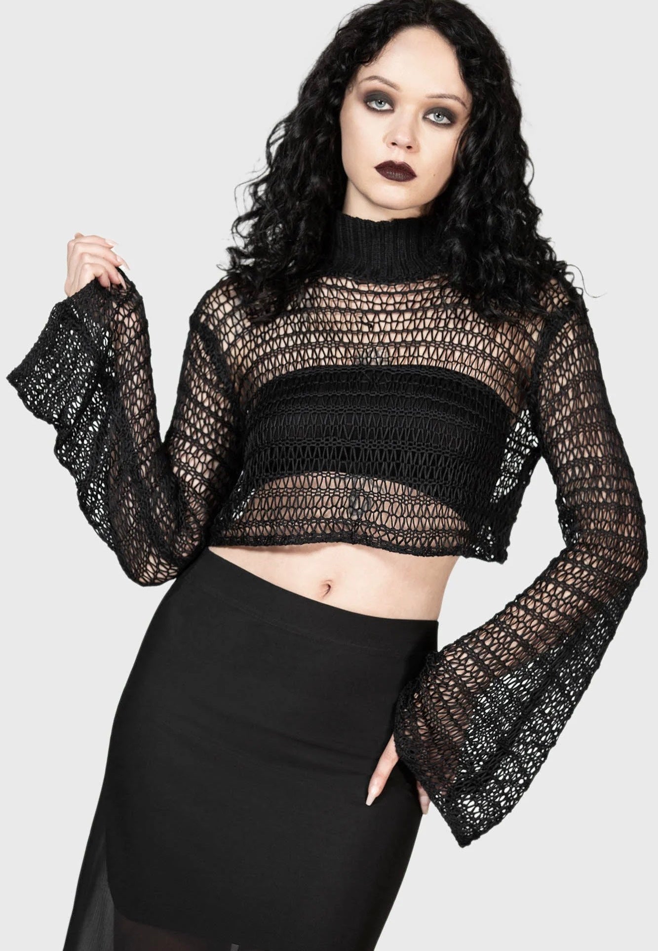 Killstar - Reacher Crop Black - Pullover | Women-Image